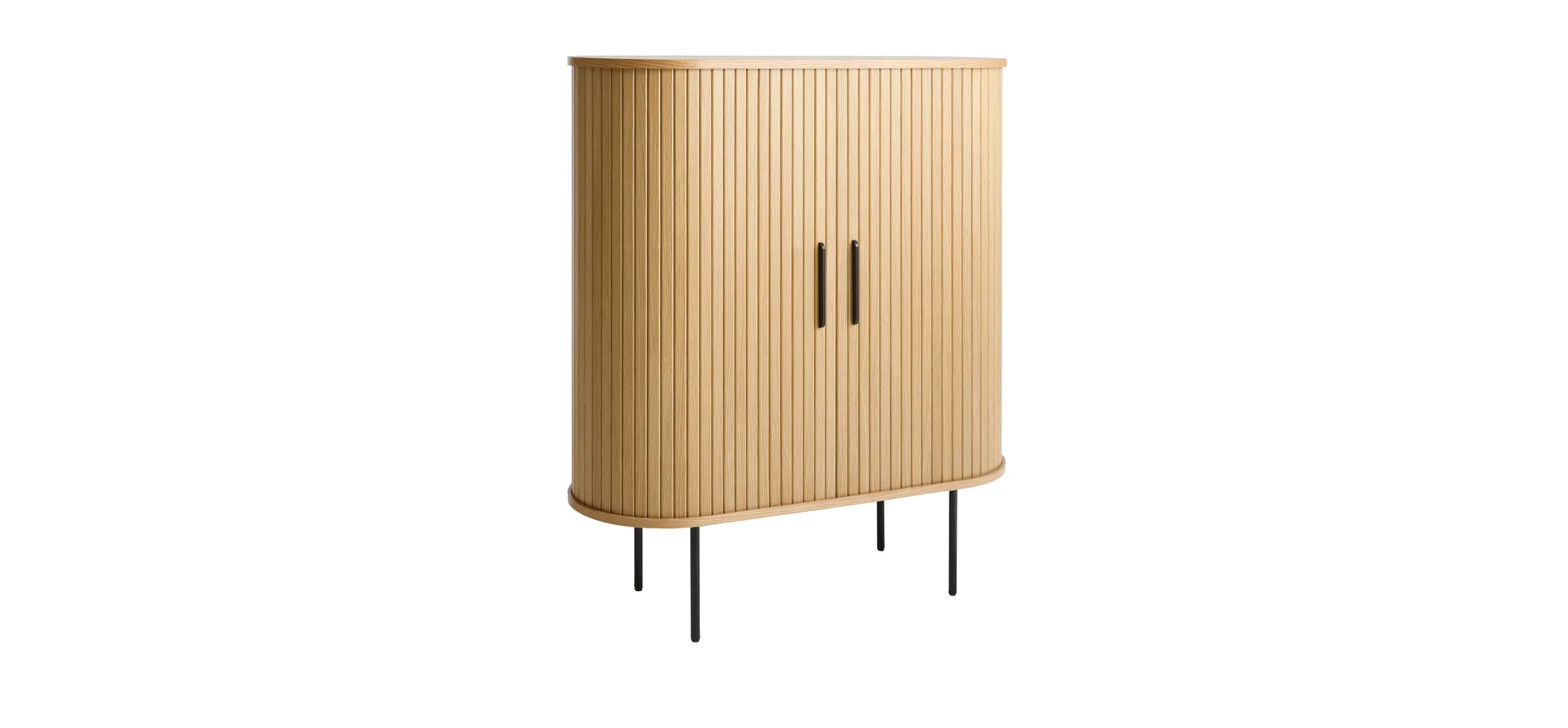 Highboard - B ca. 100 cm, Eiche Furnier, Natur