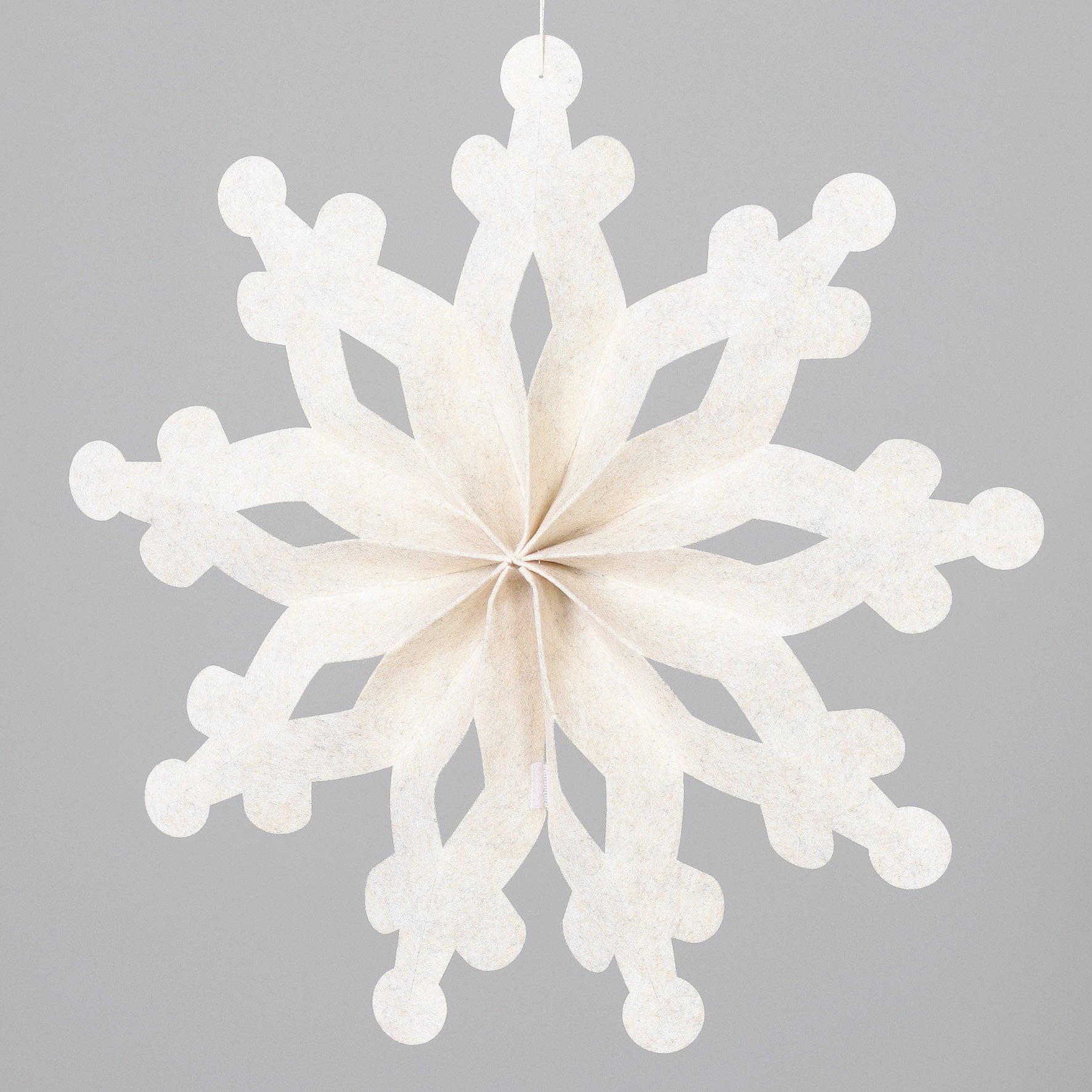 Schneeflocken Hänger aus Filz - creme, 50 cm