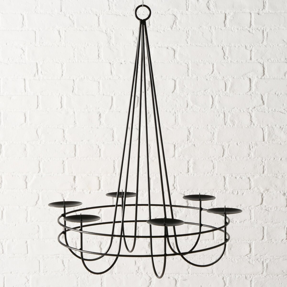 Kerzenleuchter Codo, Rund - H 63,00 cm, L 50,00 cm, Eisen pulverbesch. schwarz