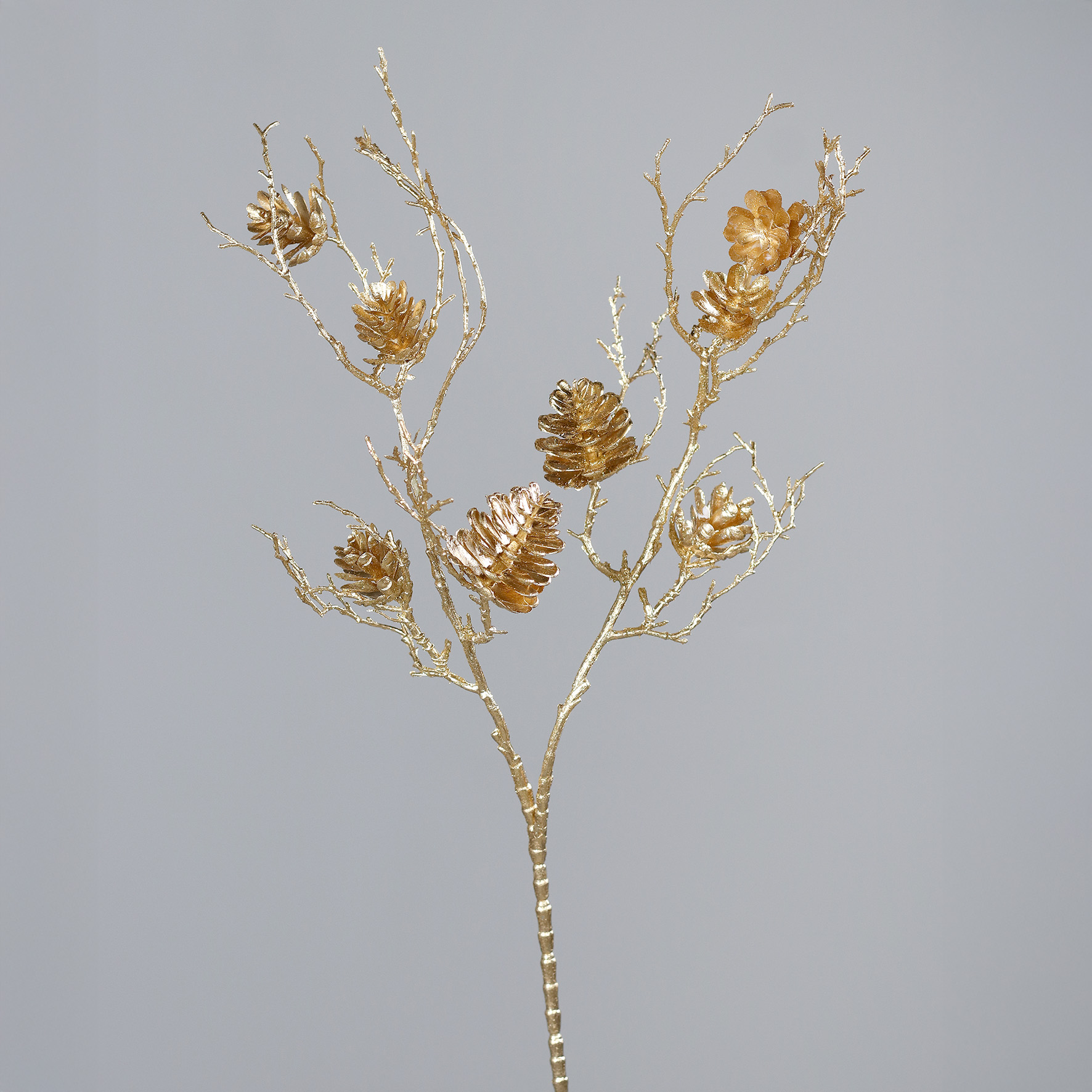 Zapfenzweig, ca.  75 cm - gold