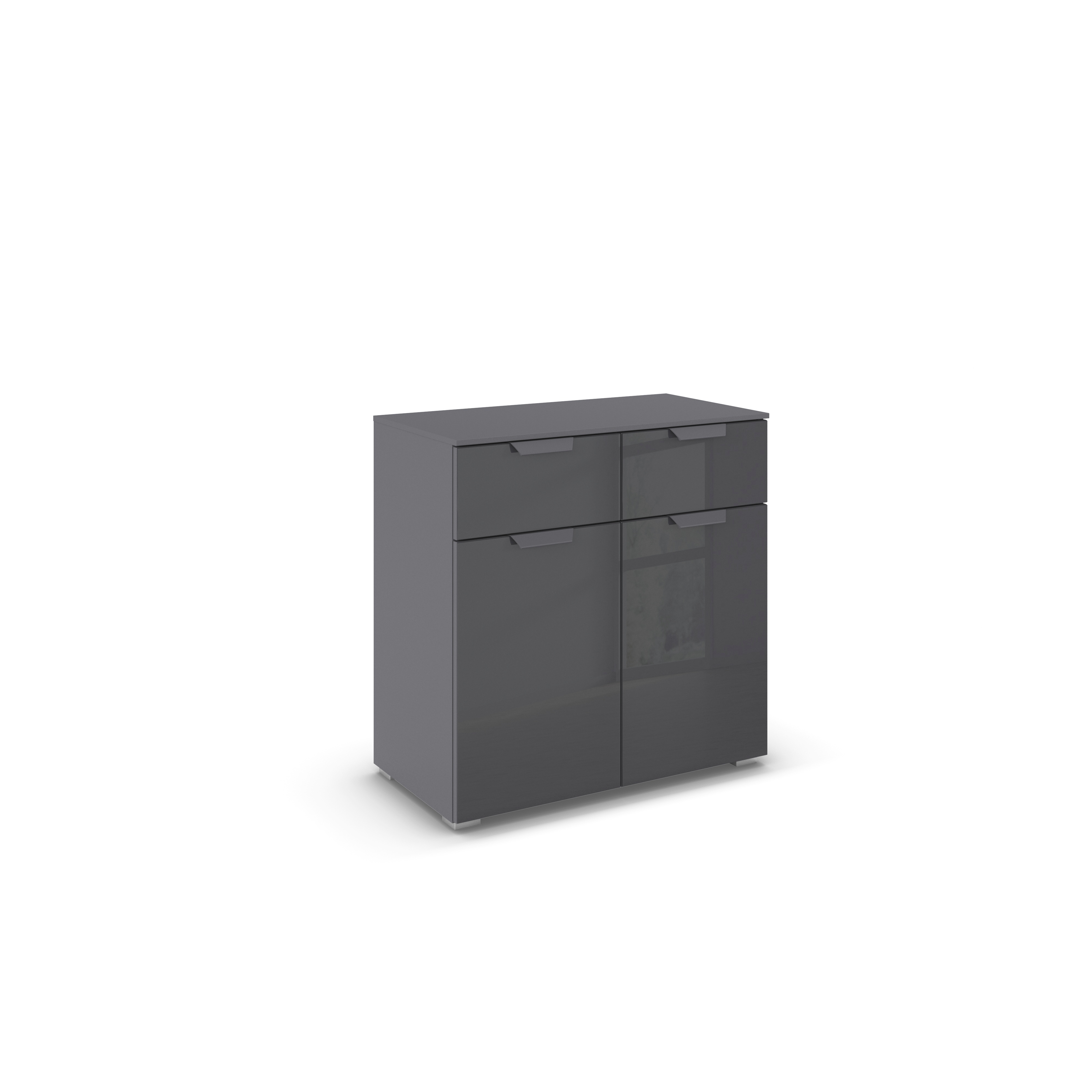 Kommode, Front Glas basalt, Korpus grau - MyStyle 5002