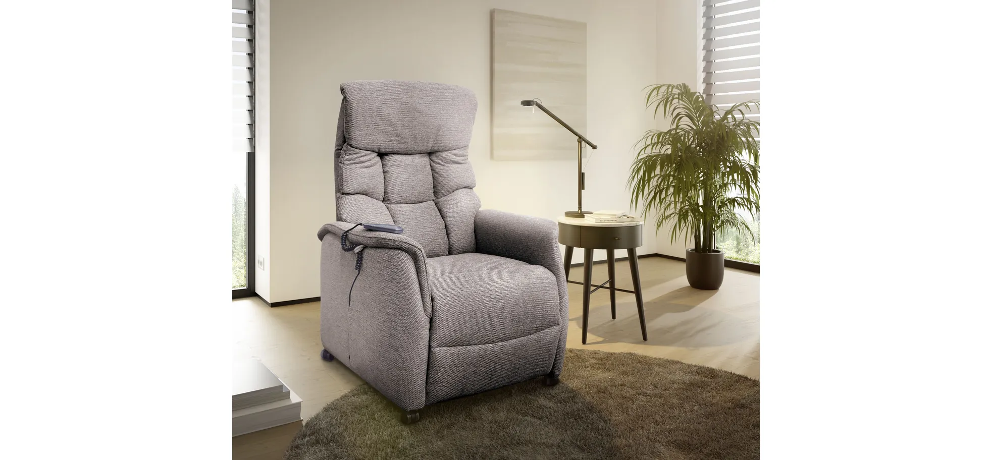 Fernsehsessel, Stoff braun/beige - Marlo