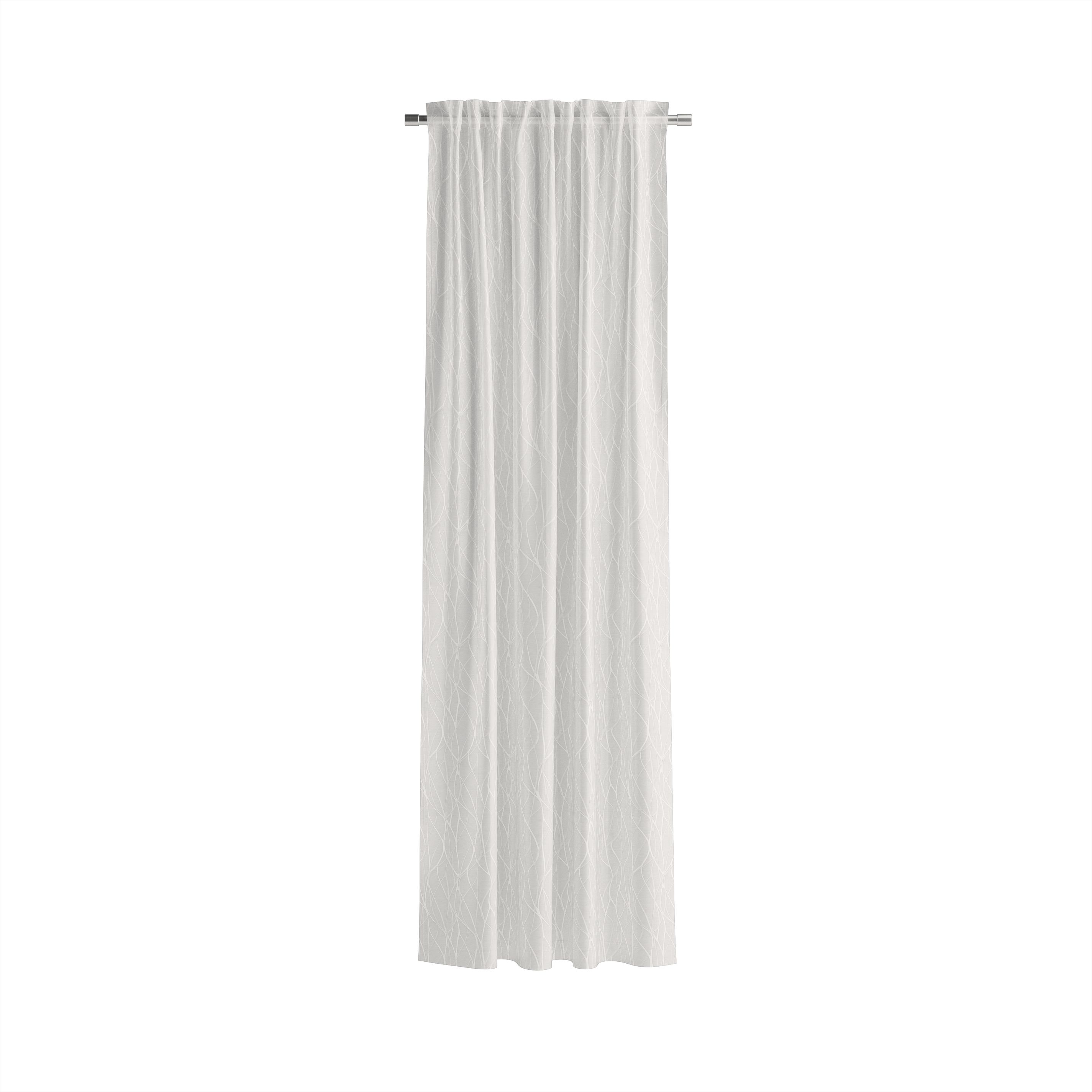 Schlaufenschal Liska, graphisch, 142x245cm - 100% polyester, semitransparent, wollweiß