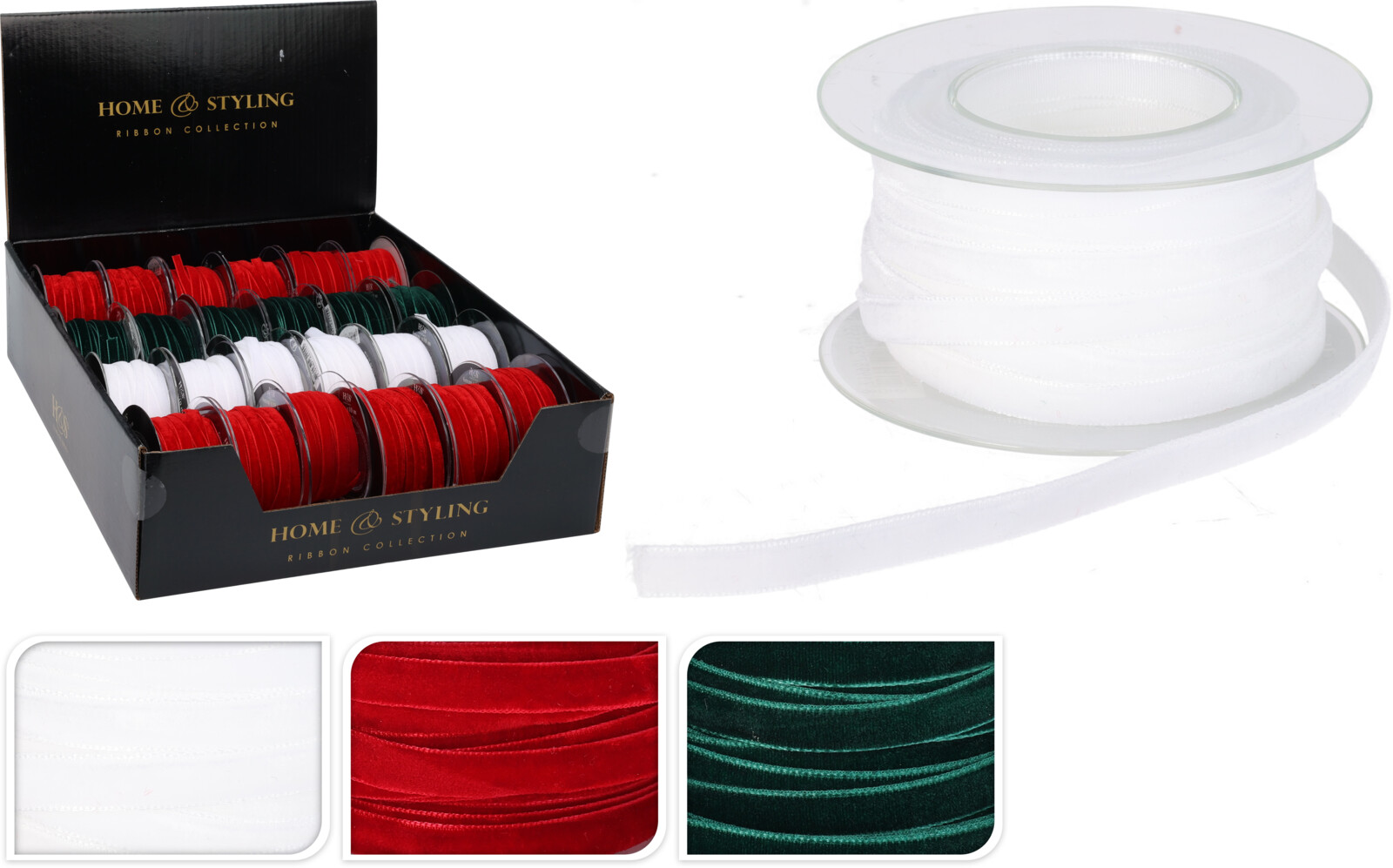 Geschenkband 6MMX10M 3 FARBIG SORT