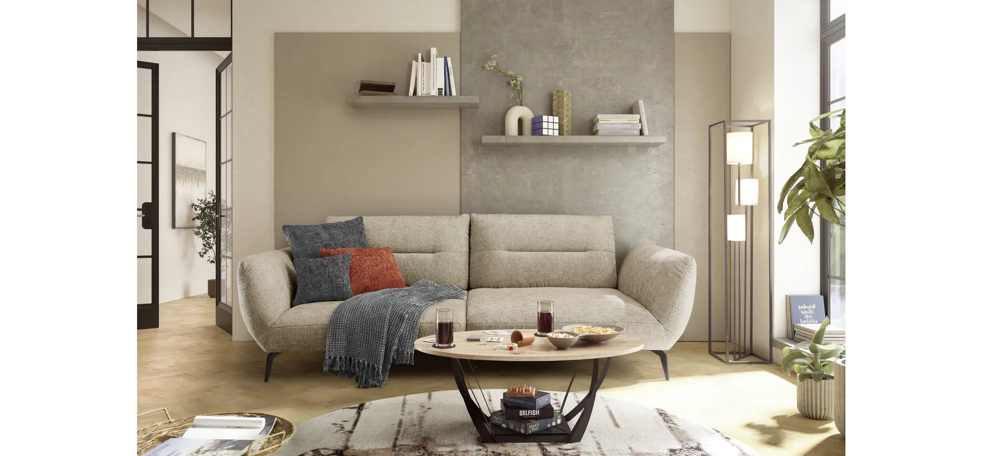 Couchtisch, Dekor Artisaneiche, 100 cm breit - Mirja