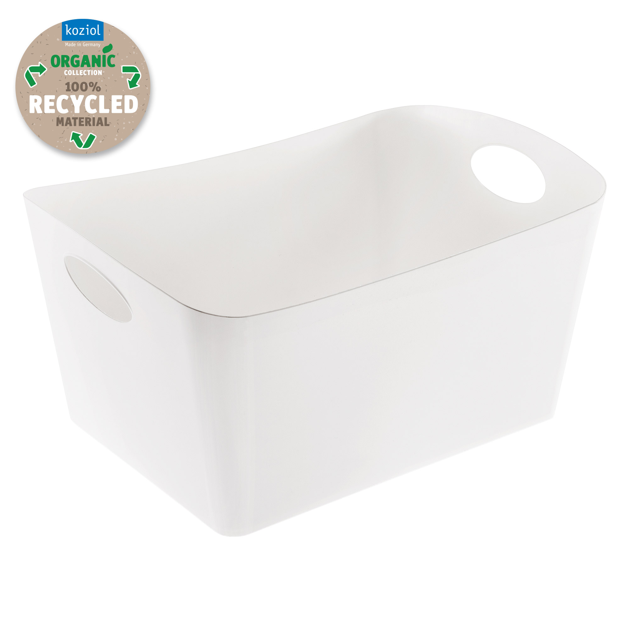 Aufbewahrungsbox 15l, recycled white - ineinander schachtelbar, stabil, CO2-neutral