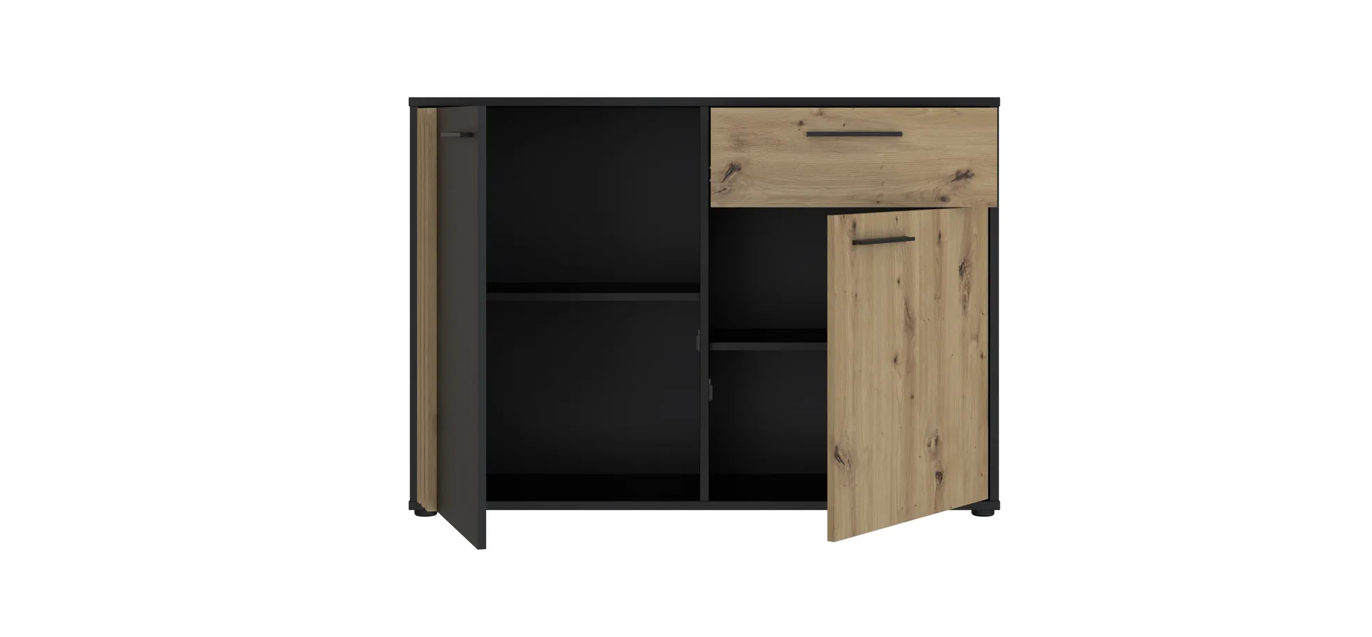 Kommode, Balck/Artisan Oak  - Floriss