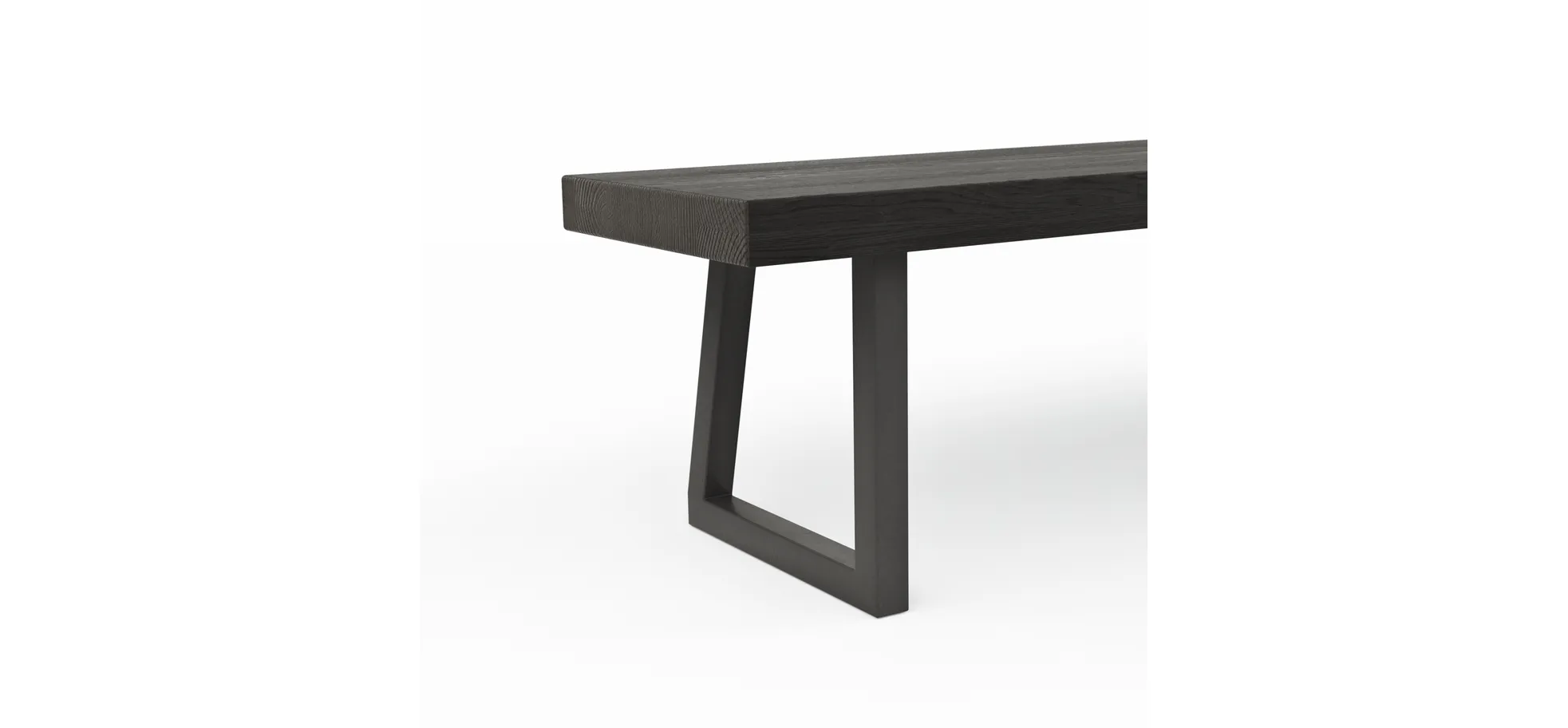 Holzbank Clifton - Breite ca. 220cm, Zerreiche massiv, smoked