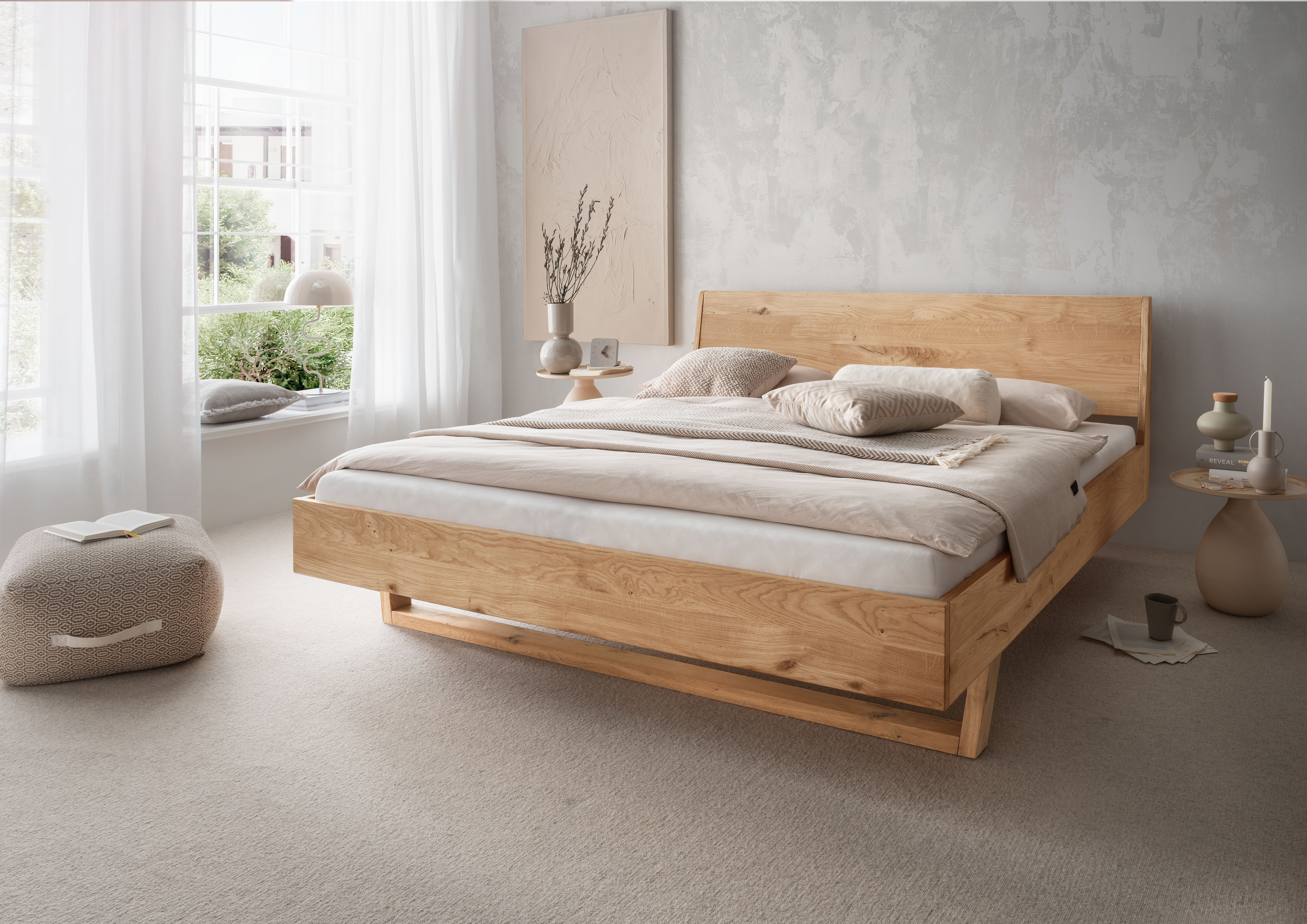 Bettgestell, Wildeiche massiv geölt - MyStyle 3042