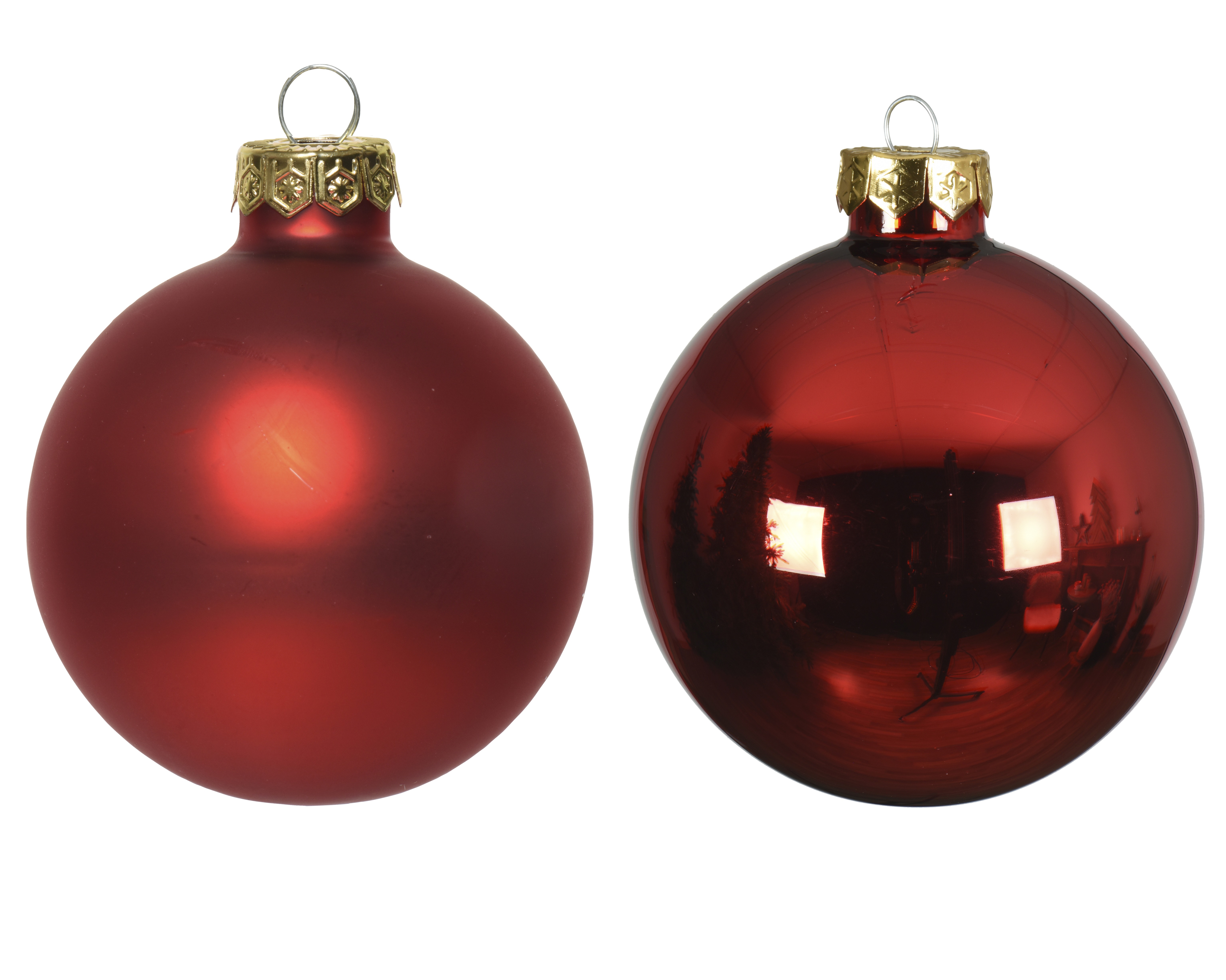 Kugelset 16-er - weihnachtsrot, Glas, Ø8cm