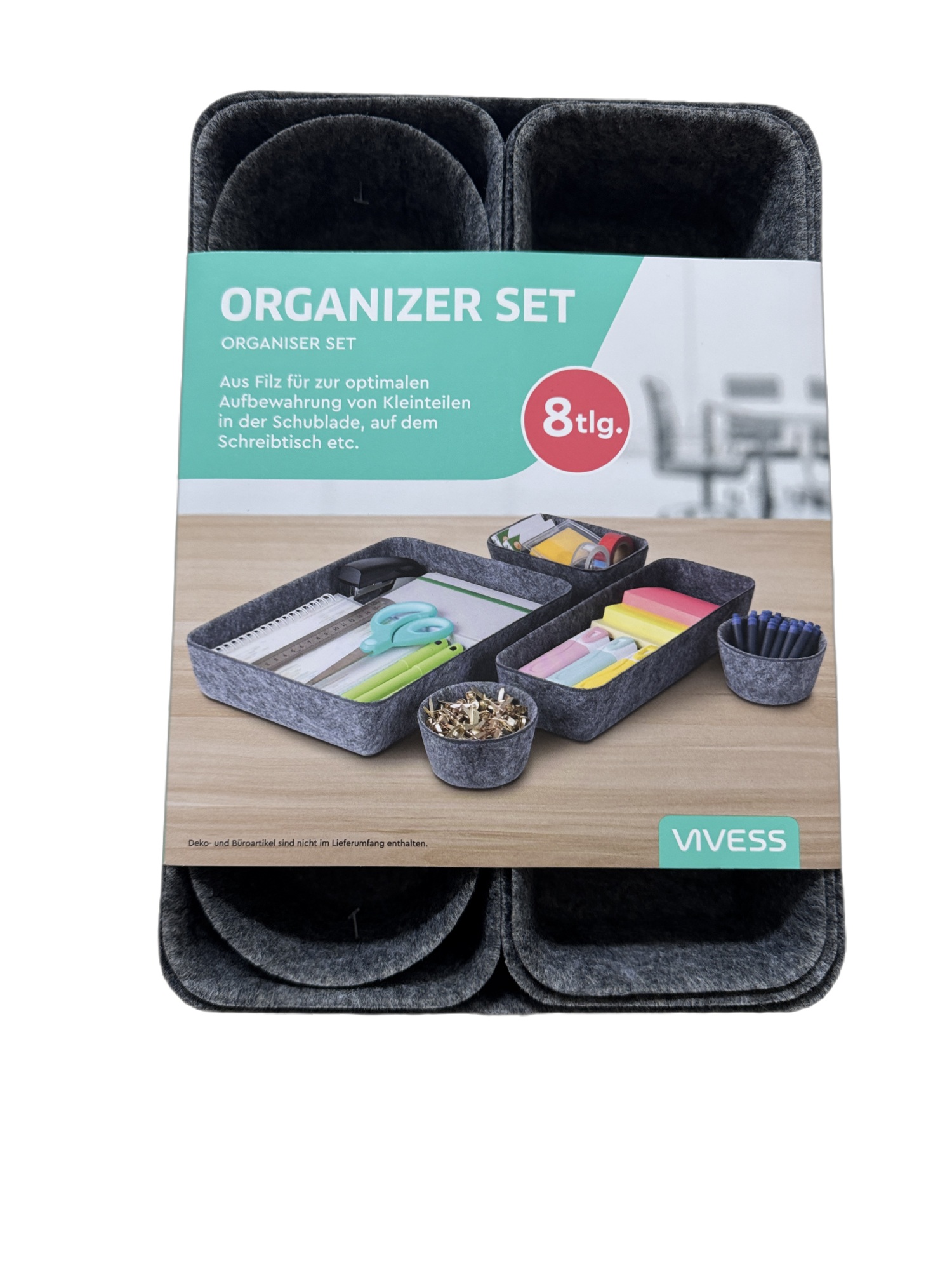 Schubladen Organizer Vivess, 8-Tlg. - filz, 100% polyester