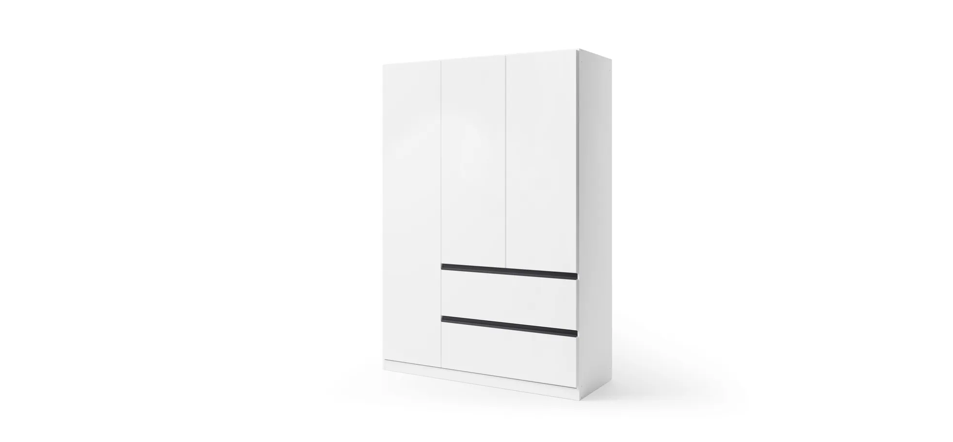 Drehtürenschrank RASA- B ca. 136 cm, Weiß