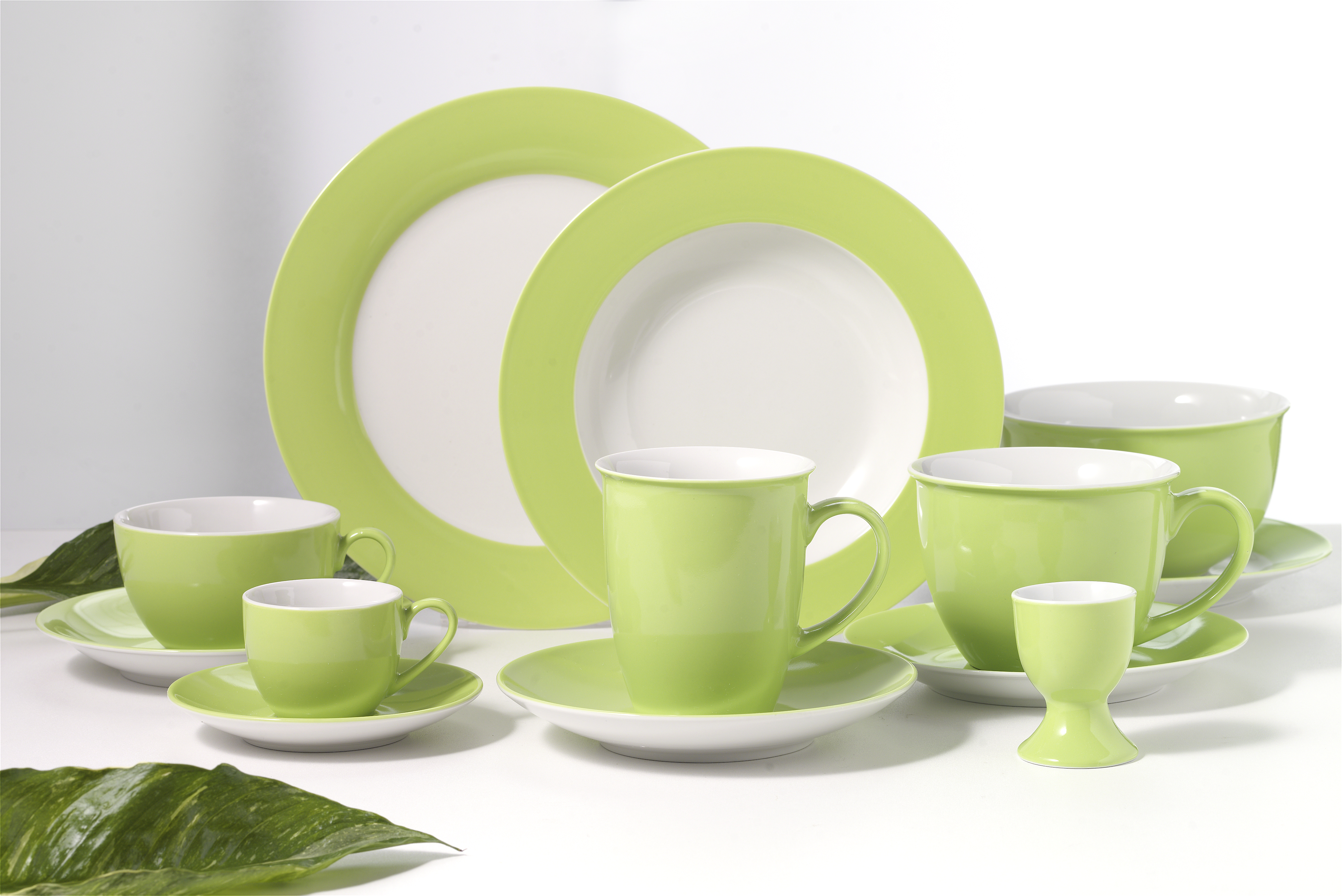 Jumbo-Untertasse Doppio Grün 17 cm - Porzellan, sü