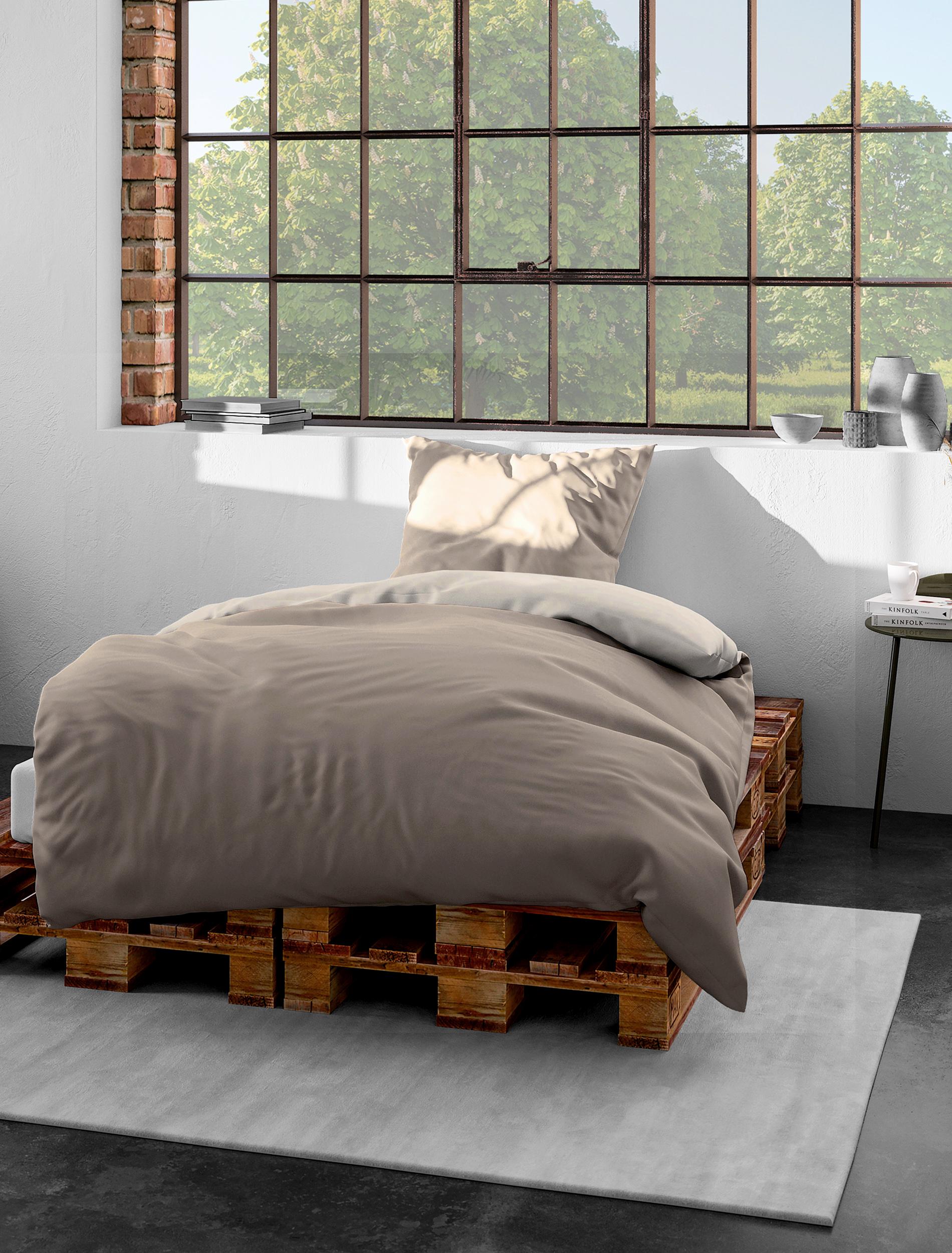 Bettwäsche Casea Bilbaos, 135x200cm - mocca/beige