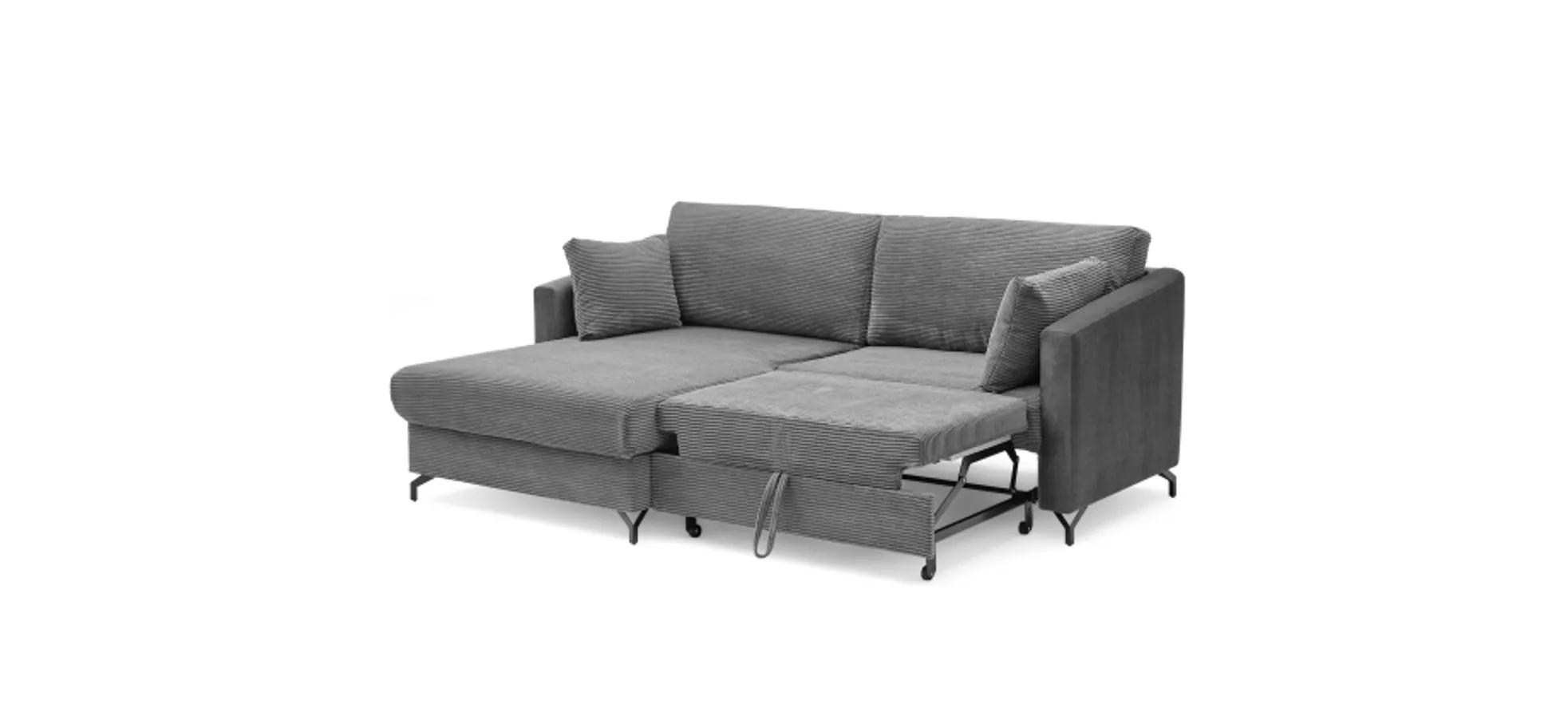 Ecksofa - 1,5-Sitzer, Ecke rechts inkl. Schlaffunktion und Bettkasten, Stoff, Altrosa