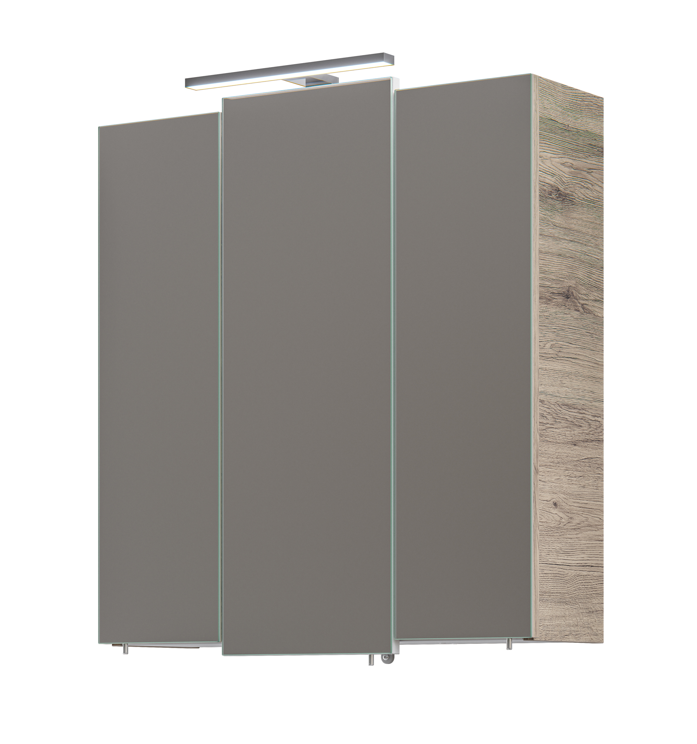 Spiegelschrank, Eiche, 3 Türen, LED L - QUICKSET - 919