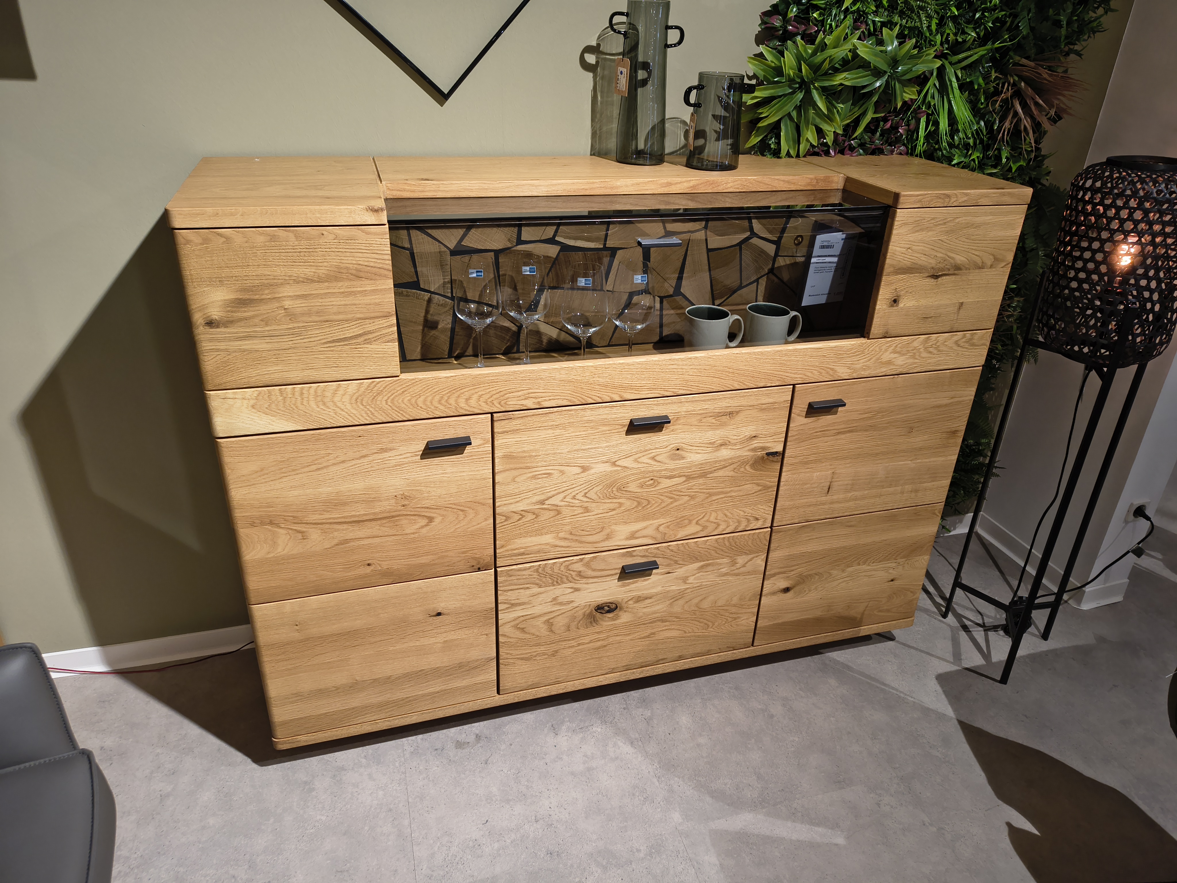 Highboard, Wildeiche massiv geölt  - LS24 Lipari