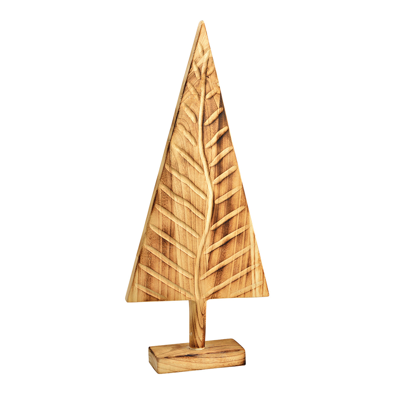 Aufsteller Tannenbaum Paulownia - Holz braun ca. 39x90x12cm