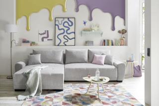 Ecksofa, silver - Eyvette