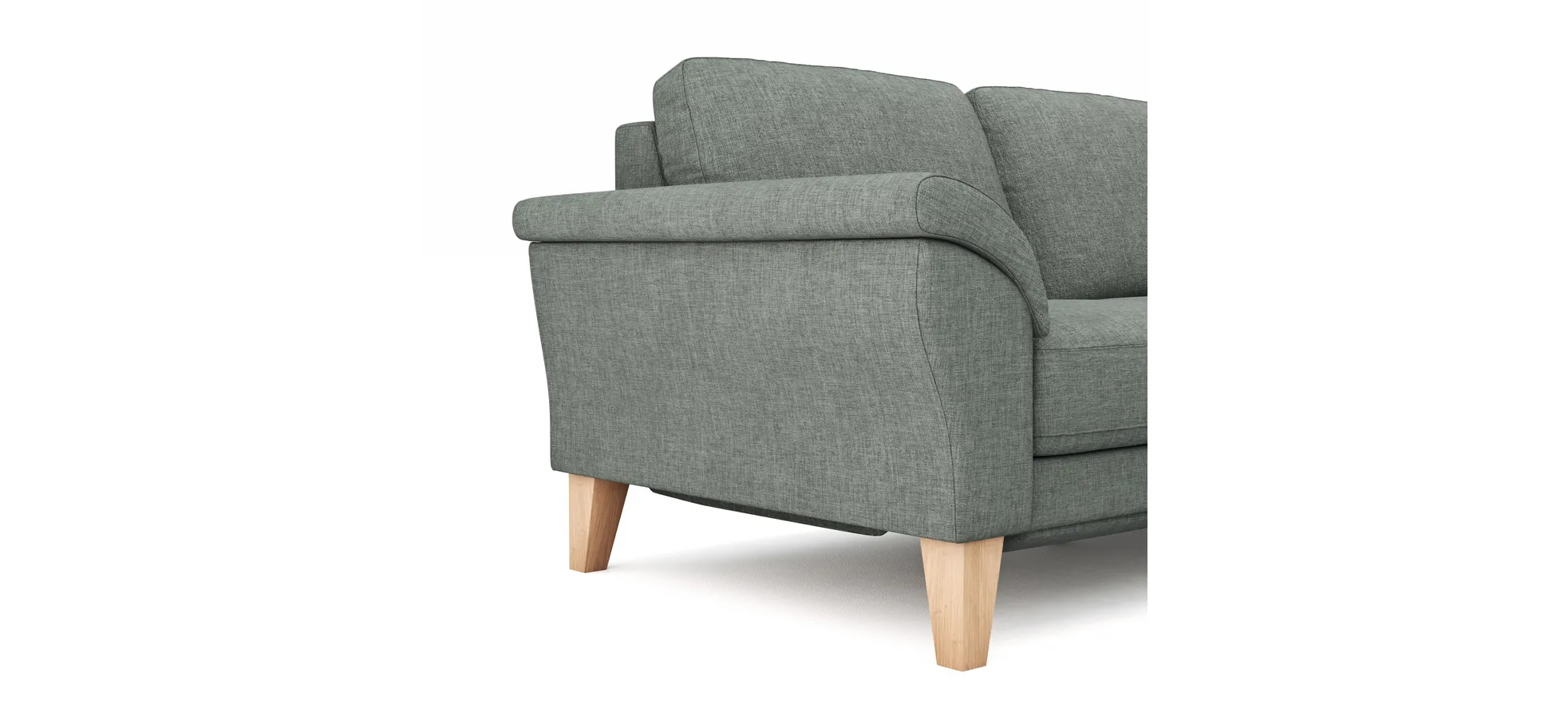 Ecksofa Rockport A - 2,5-Sitzer mit Ecke rechts inkl. Relaxfunktion (motorisch), Stoff, Grau