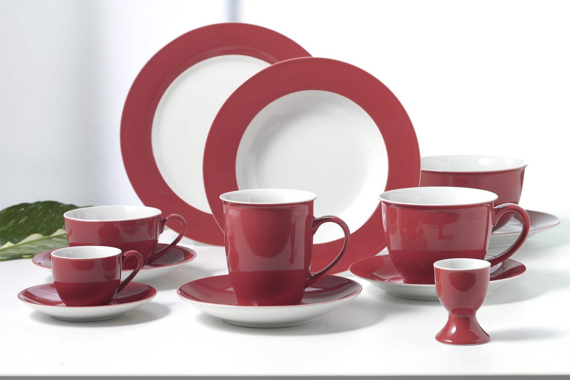 Untertasse Doppio Rot 16 cm - Porzellan, sü