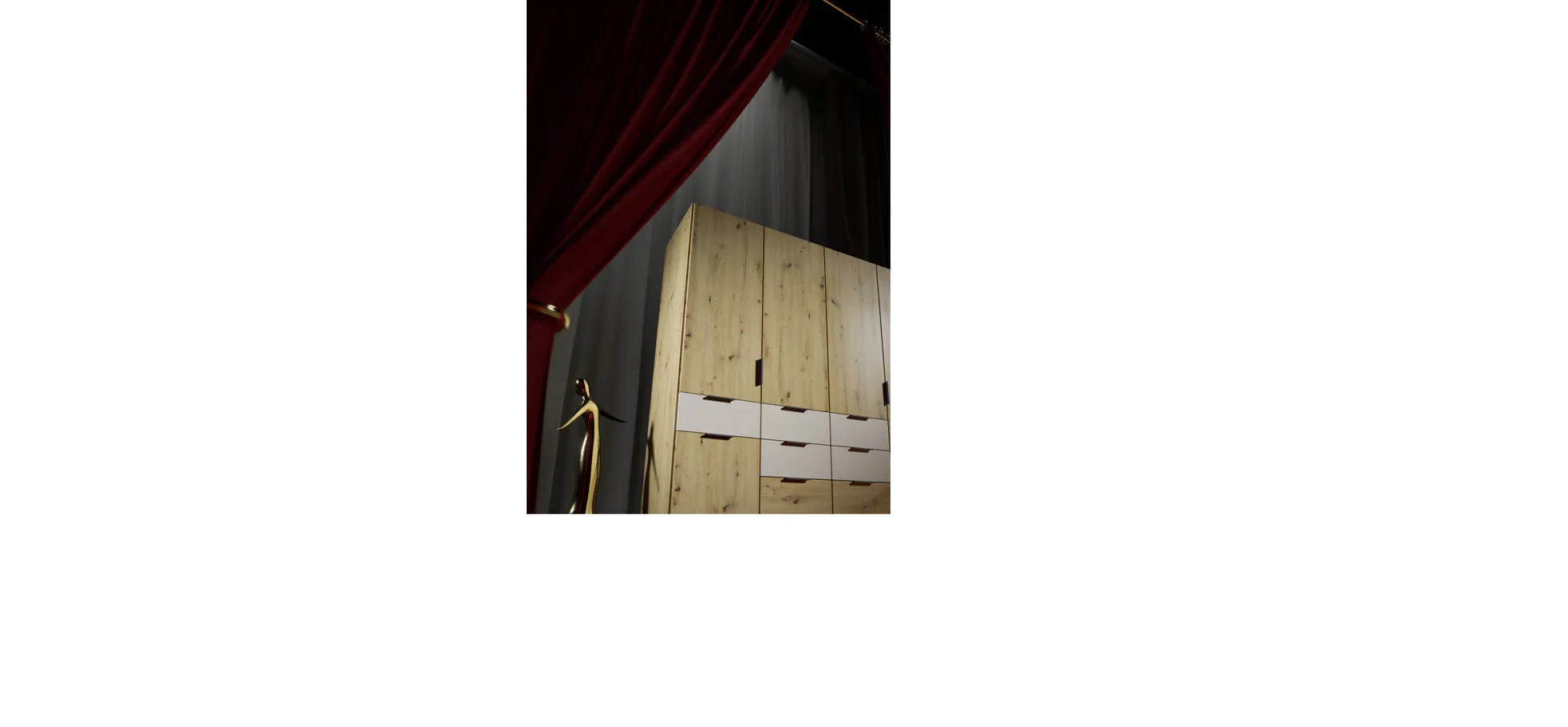 Drehtürenschrank, 5-türig, Dekor Eiche - Raas