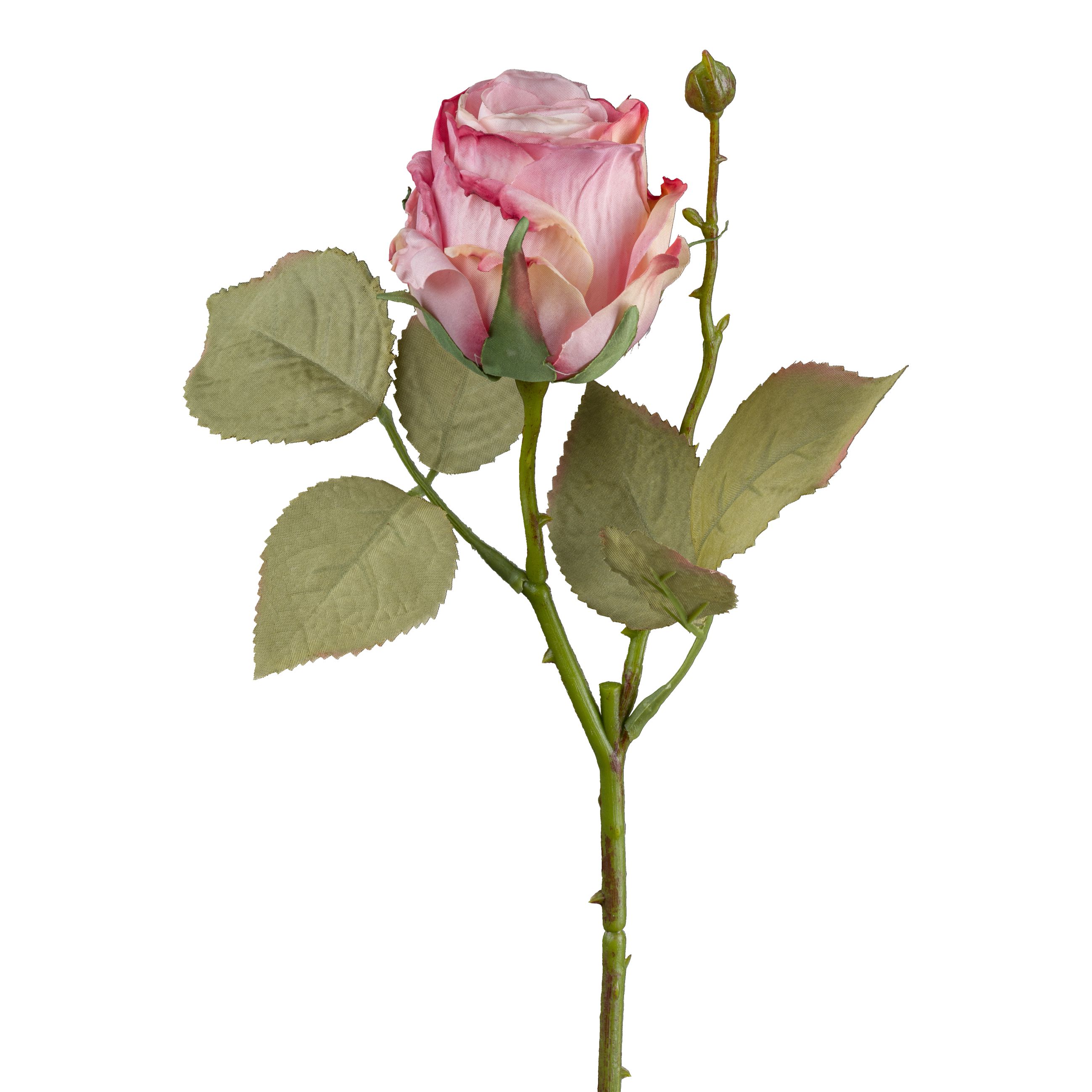 Kunstrose - Vintagerose, 45 cm, dunkelrosa