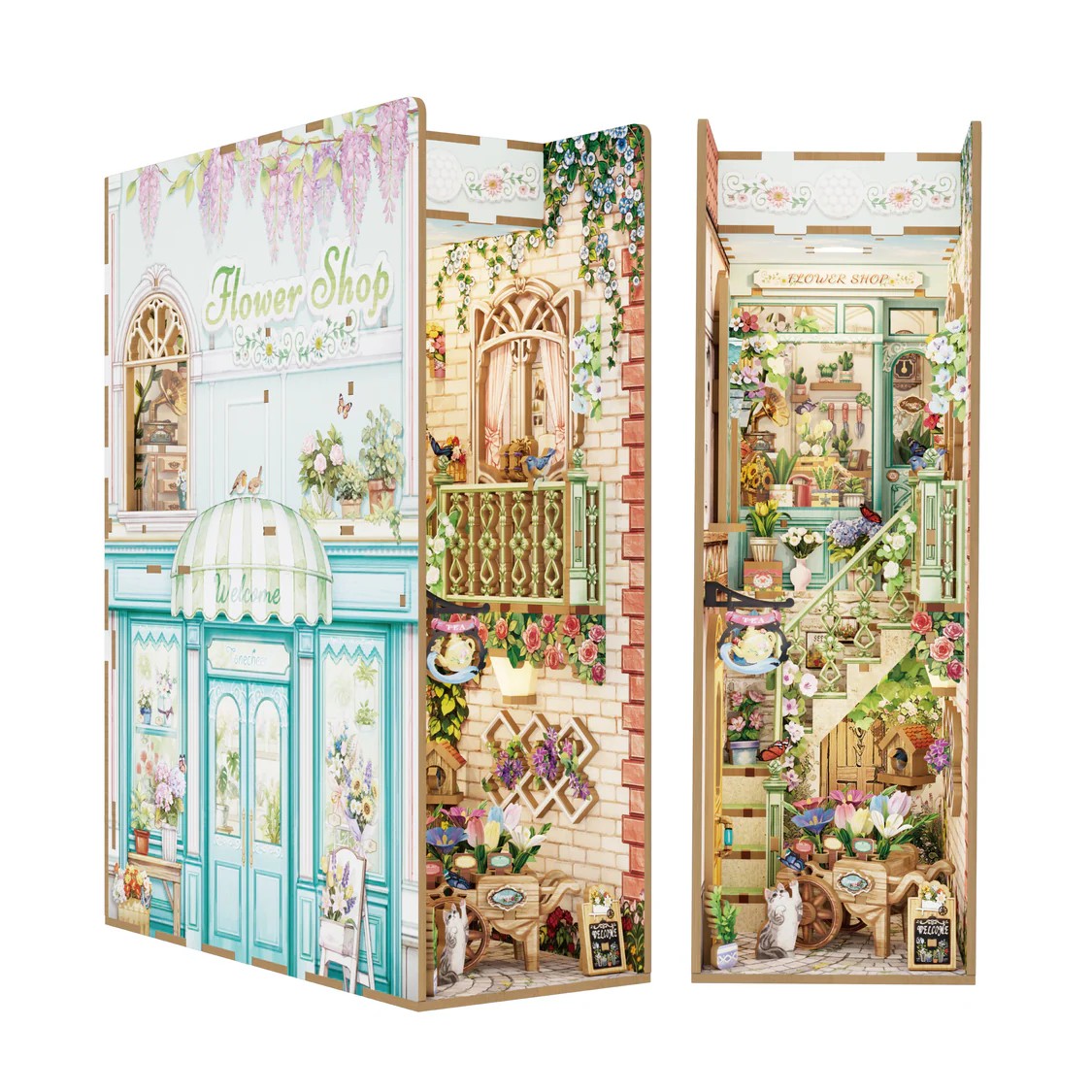 Tonecheer DIY-Set Book Nook mit LED, 3D Puzzle - Flower Shop