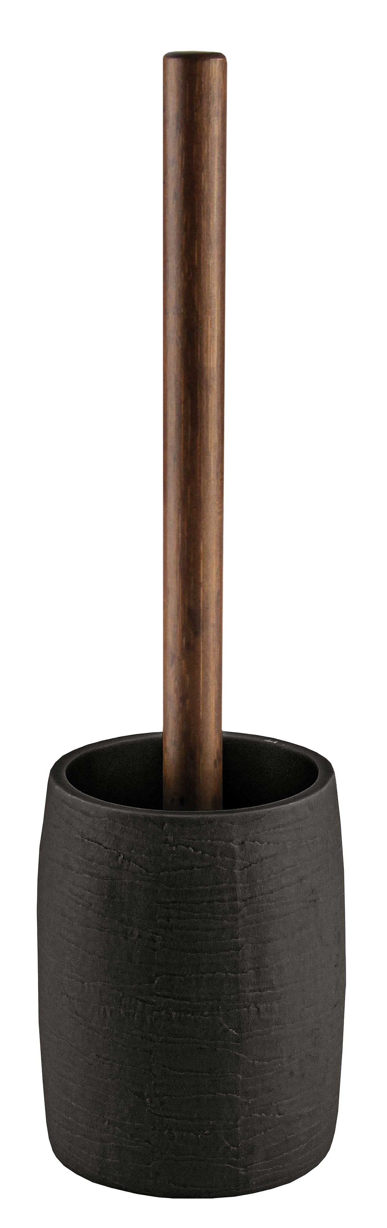 WC-Bürsten-Halter, Harper, Schwarz - Polyresin/Bambus