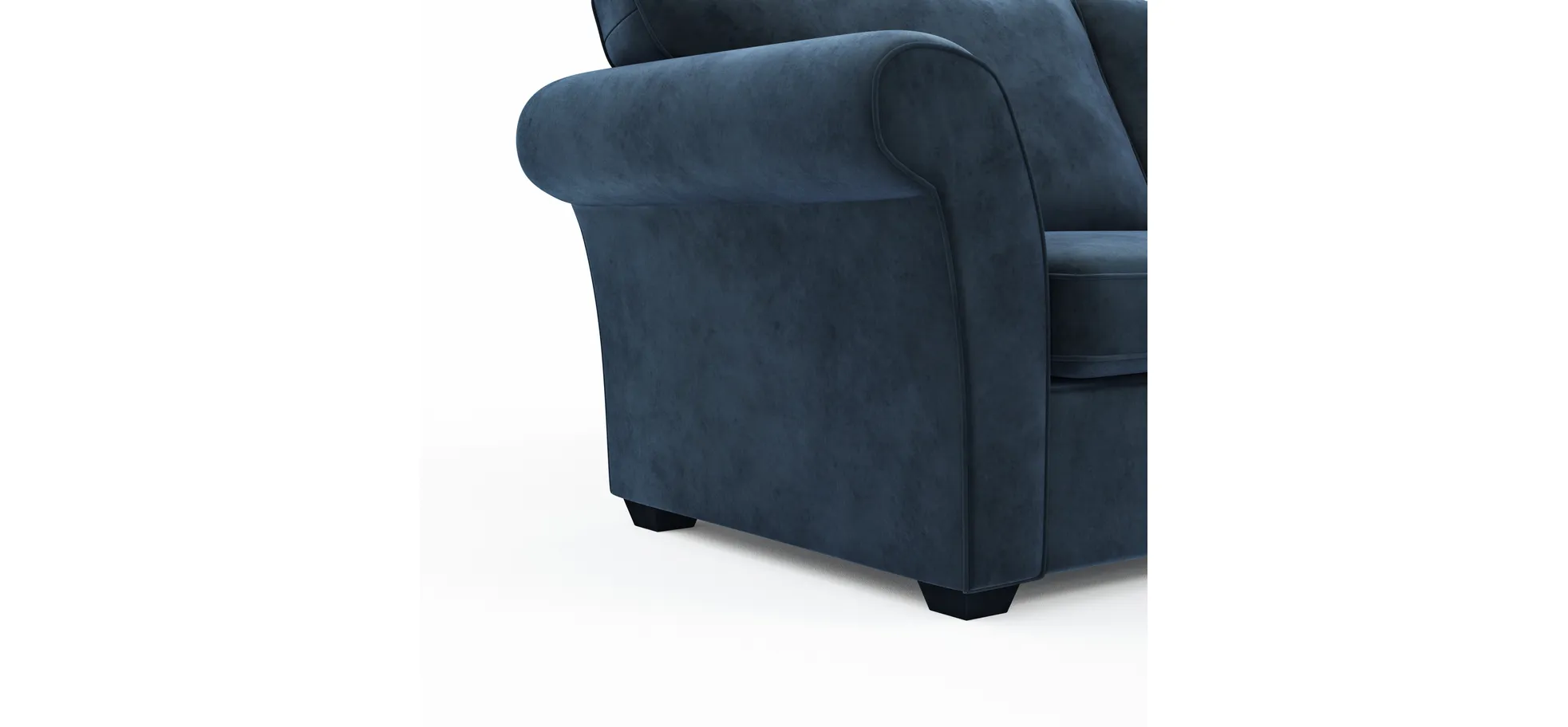 Sofa Brunswick Romantic - 3-Sitzer, Stoff, Dunkelblau