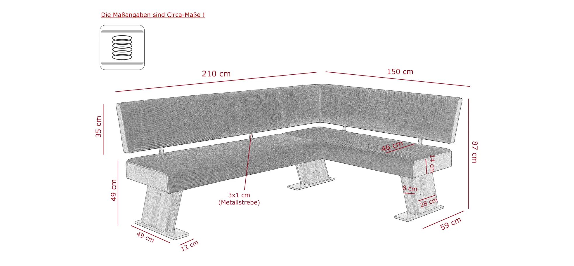 Eckbank, Microfaser Vintage - MyStyle 4015
