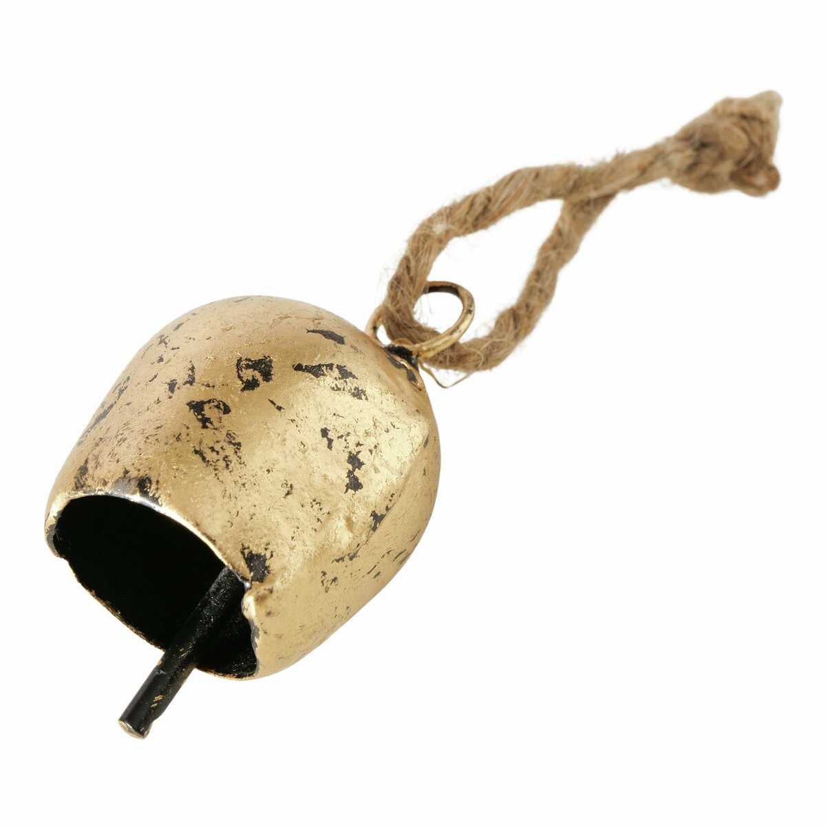 Dekoanhänger Campane , Glocke - 4x6cm, Eisen pulverbesch.antikgold