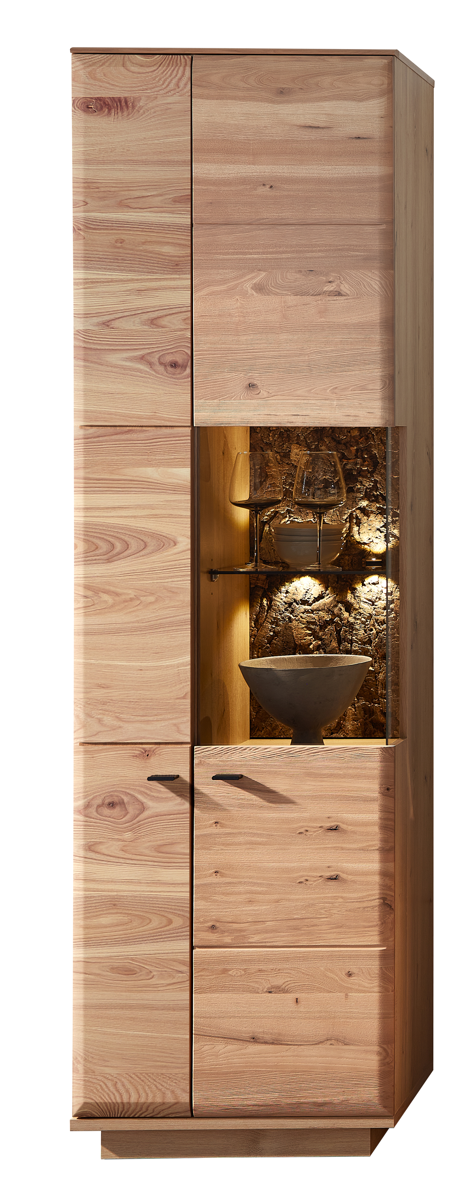 Vitrine, Front Esche Altholz massiv - Mykon 959