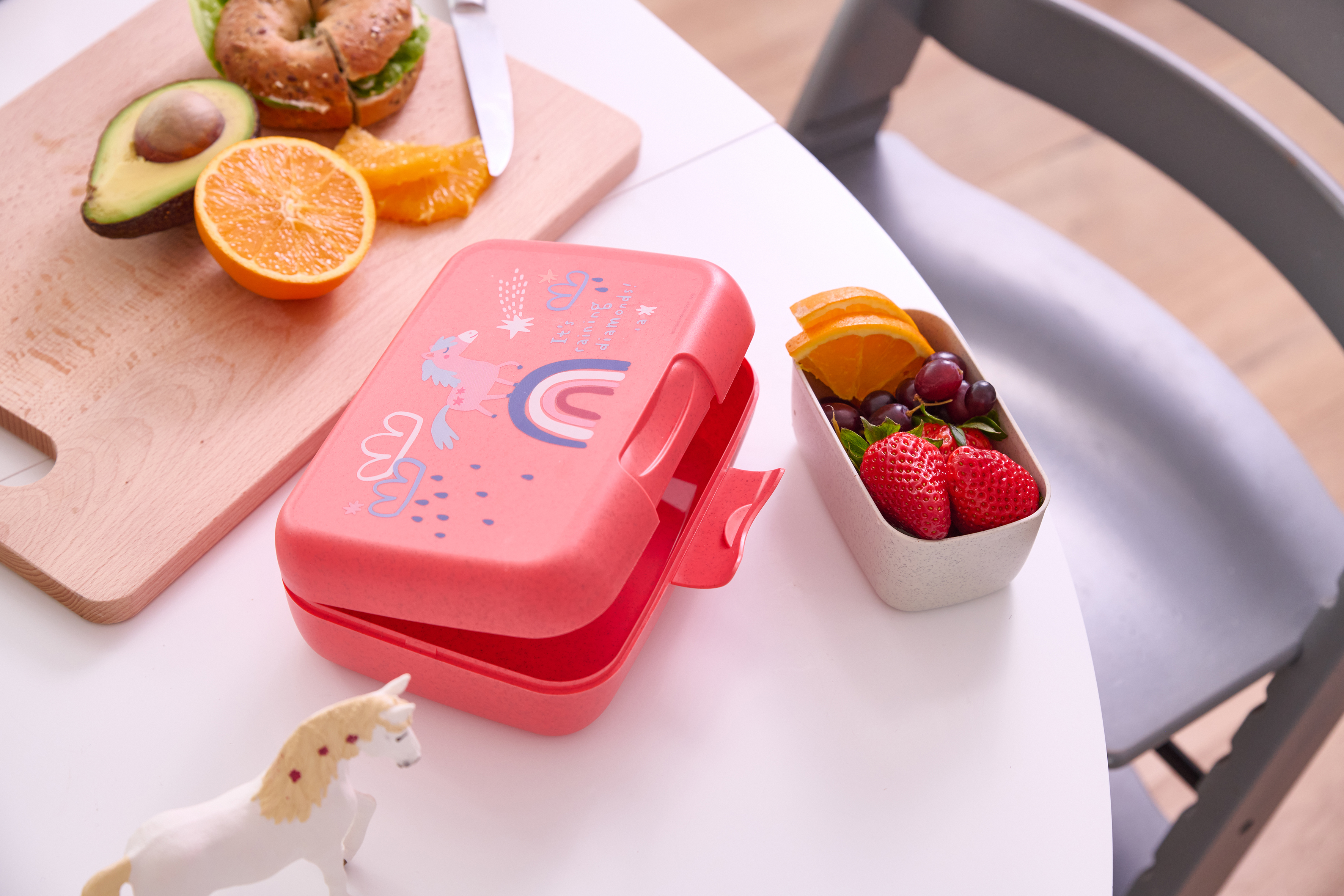 Lunchbox mit Trennschale, organic red dreams - mit Clipverschluss, 100% CO2-neutral