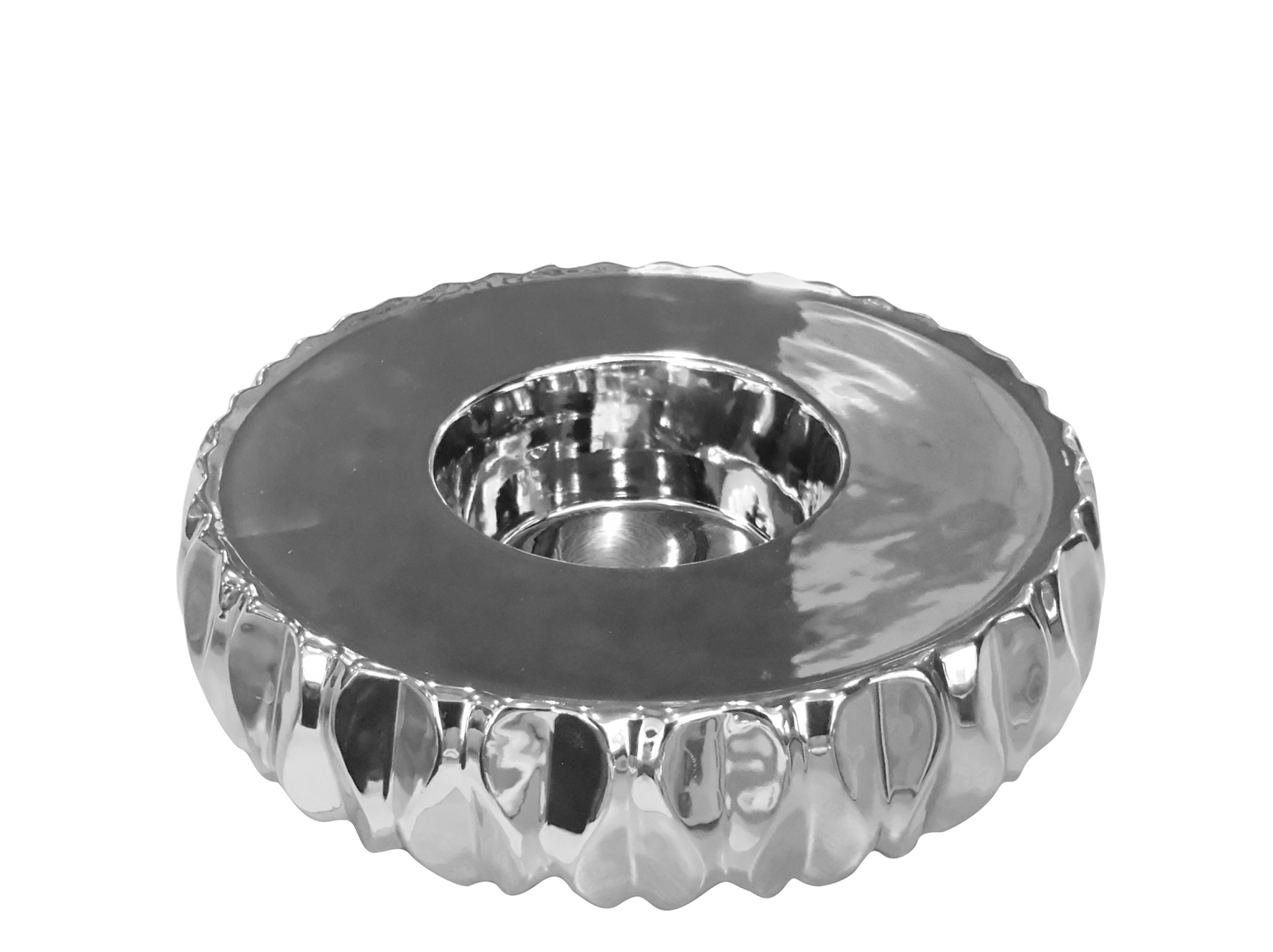 Sockel Baku - rund silber 20cm Ø, 6cm Hoch