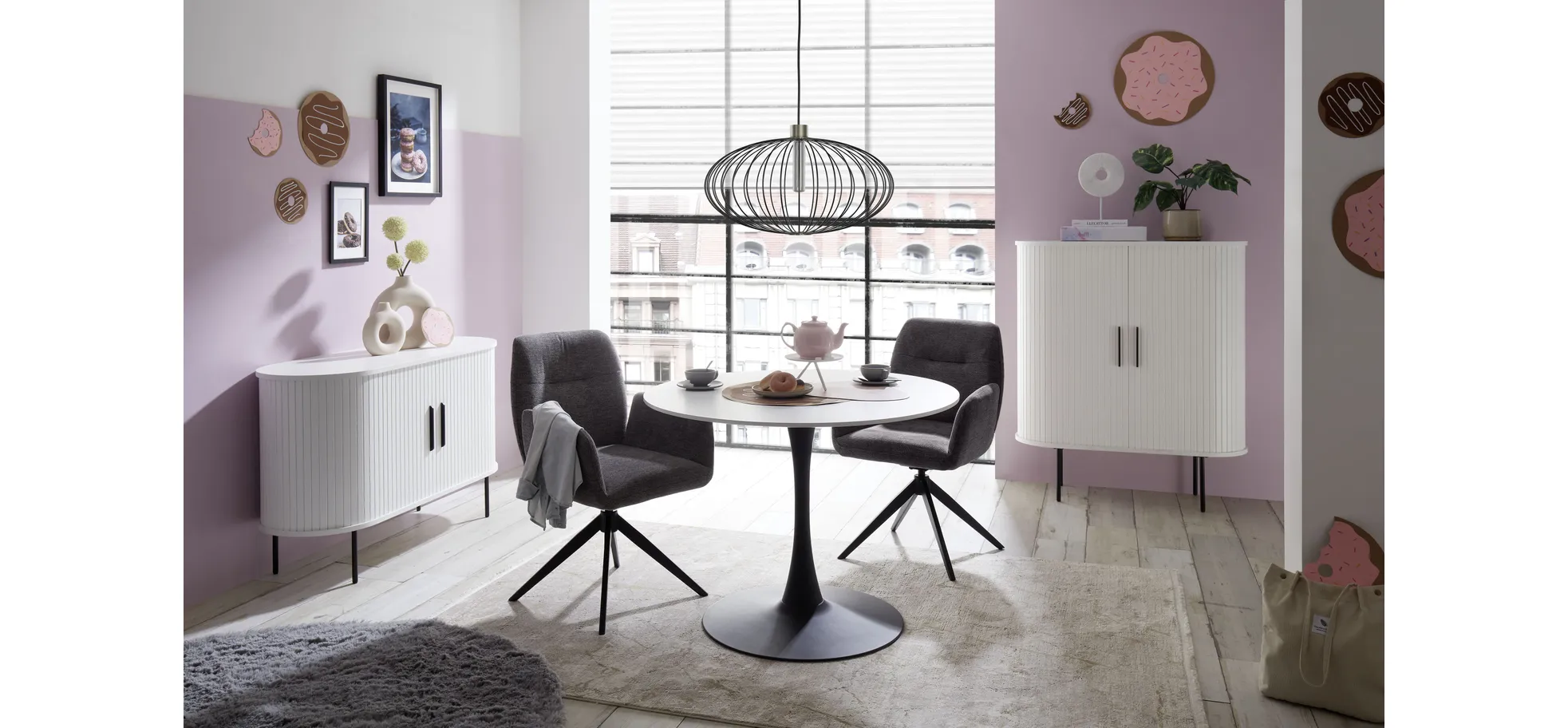 Armlehnstuhl, drehbar, Bouclé Grau - Ulima