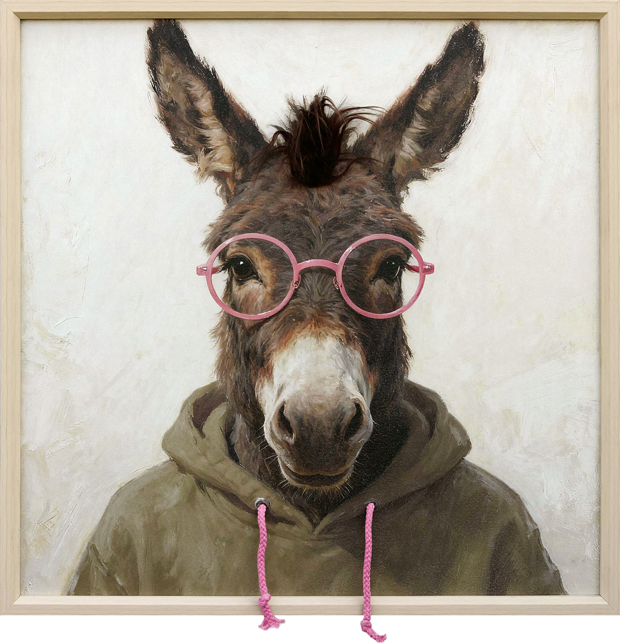 Bild Kunstfell Donkey Student - Acrylgemälde 60x60 cm
