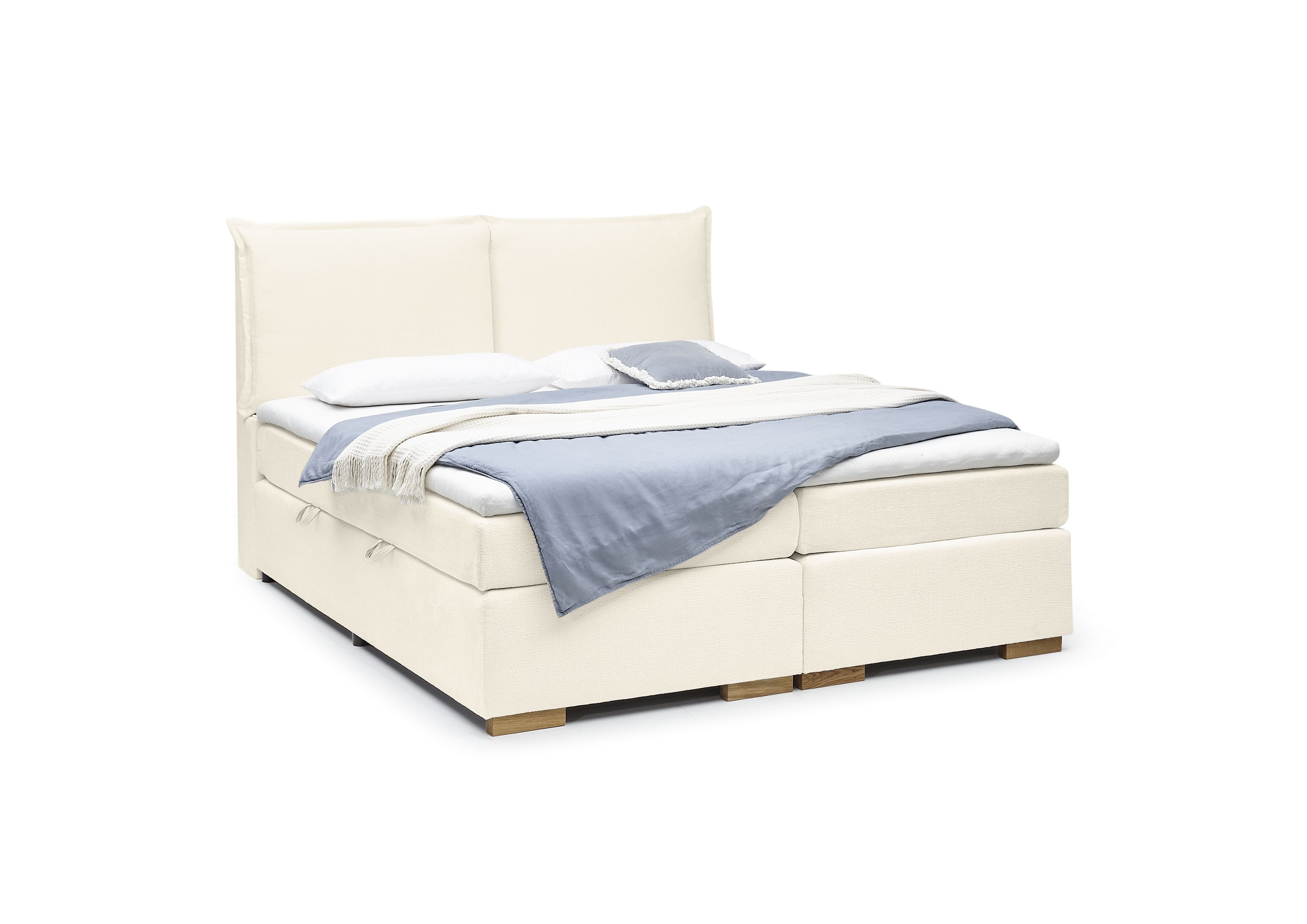 Boxspringbett, Stoff White  - Sandrin A