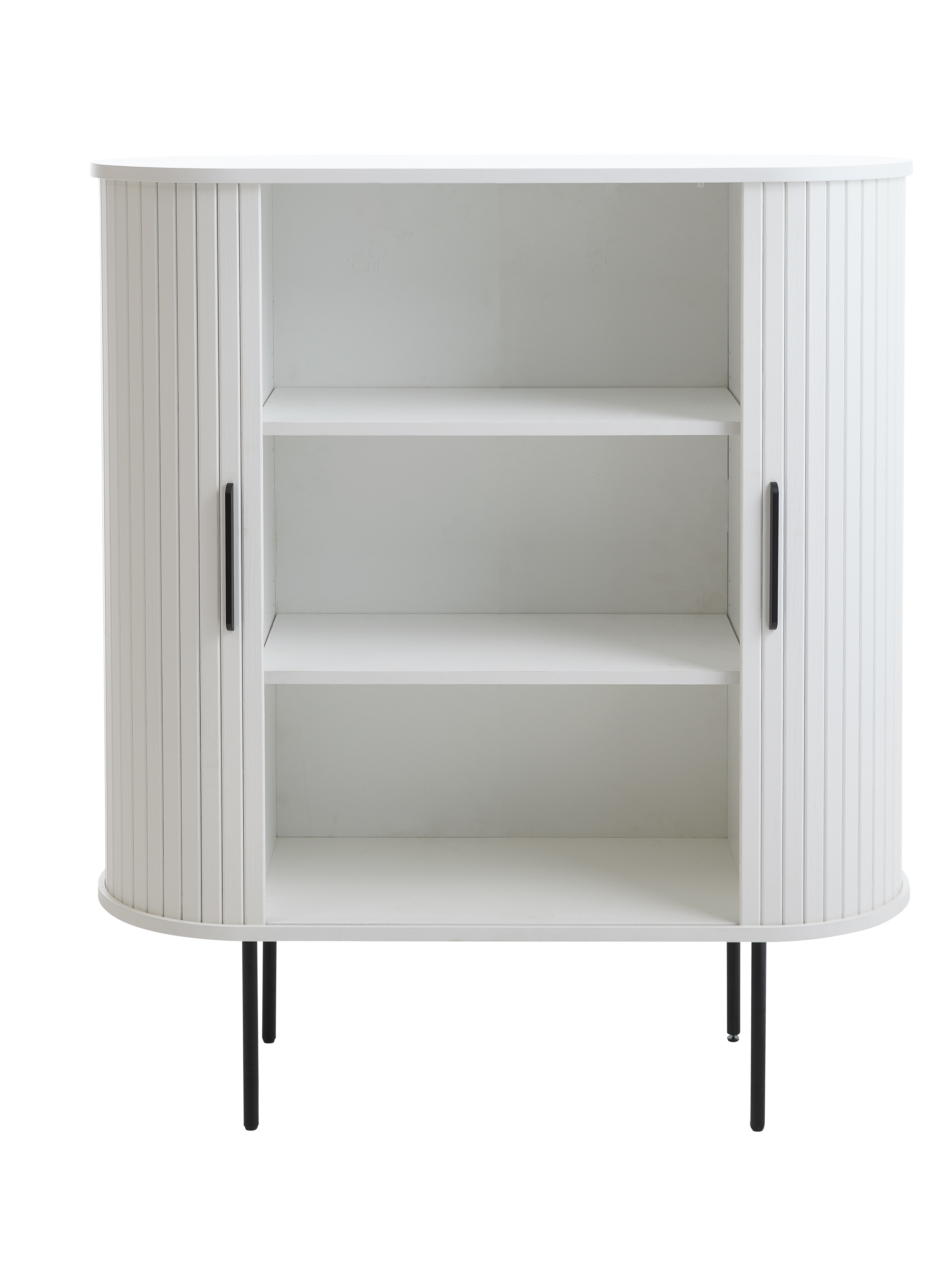 Highboard, Weiß, 2 Lamellenschiebetüren - Uriel