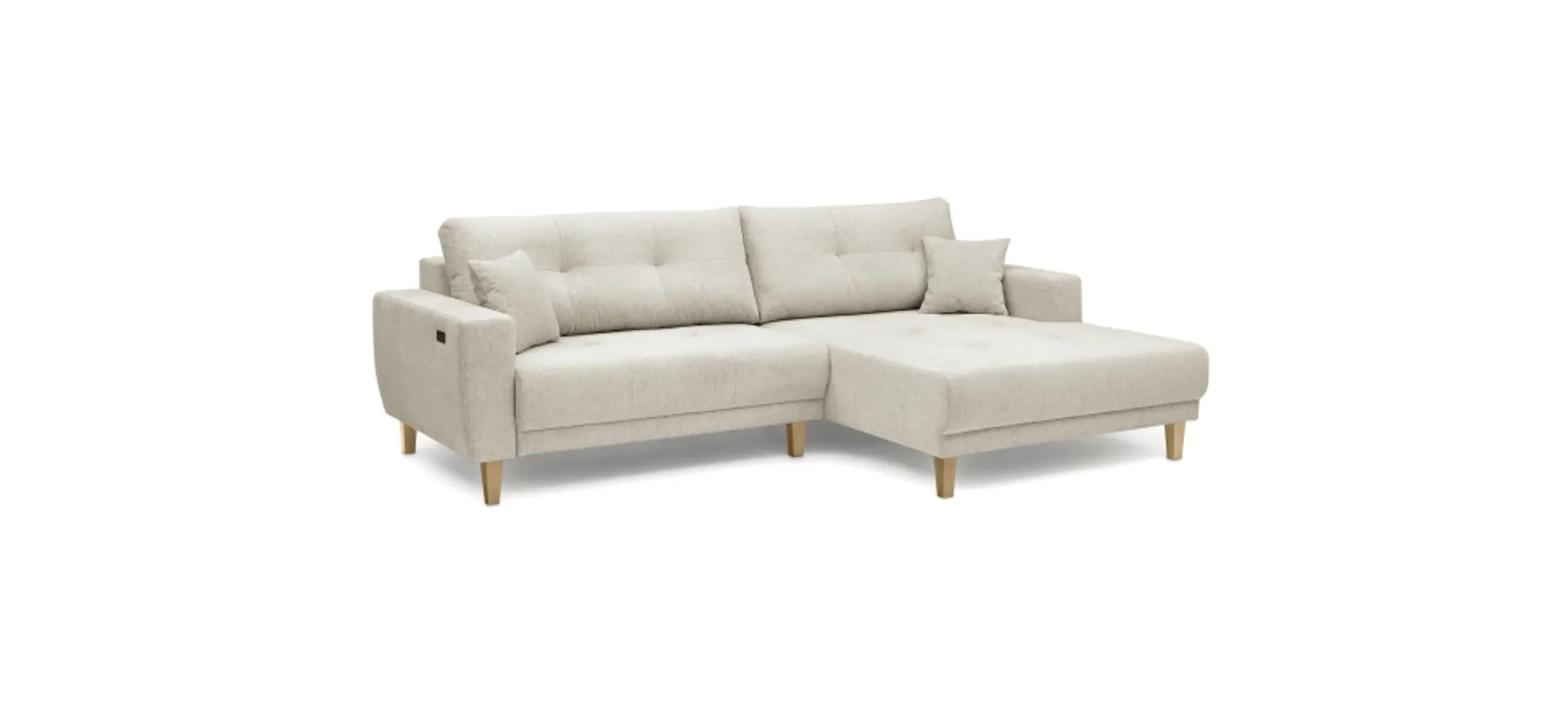 Ecksofa Halina, Stoff fossil/graubeige - Halina