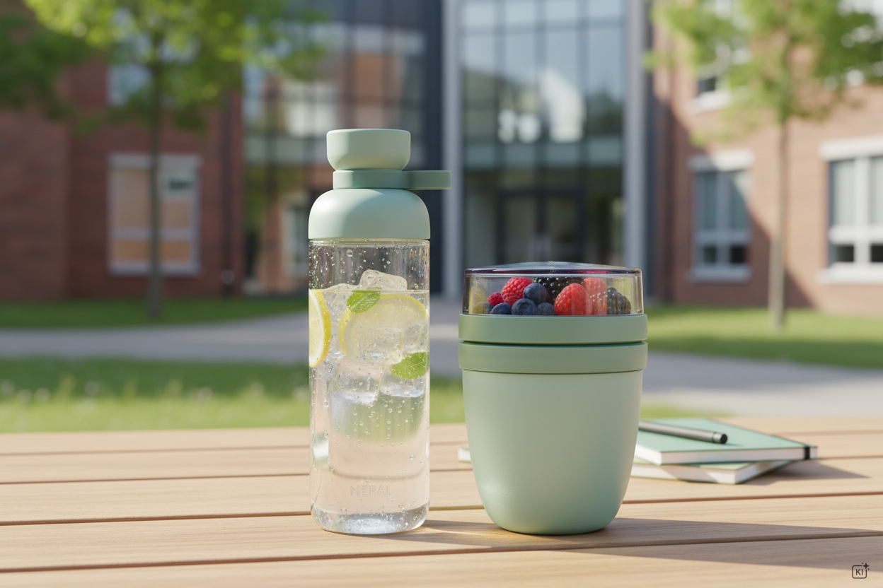 Promoset Lunchpot + vita 700 ml nordic sage - Trinkflasche 700ml/Luchpot mit 2 Behältern