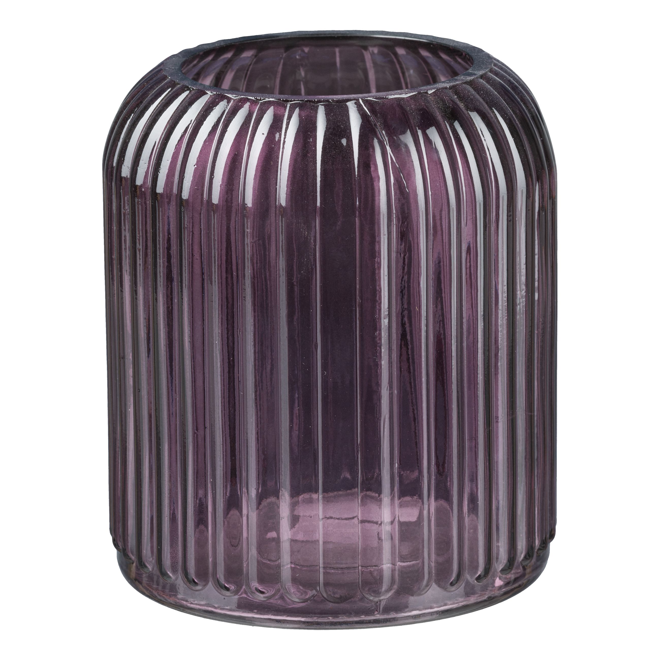 Vase - Glas Zylinder Vase OPUS, 11x13cm, Aubergine