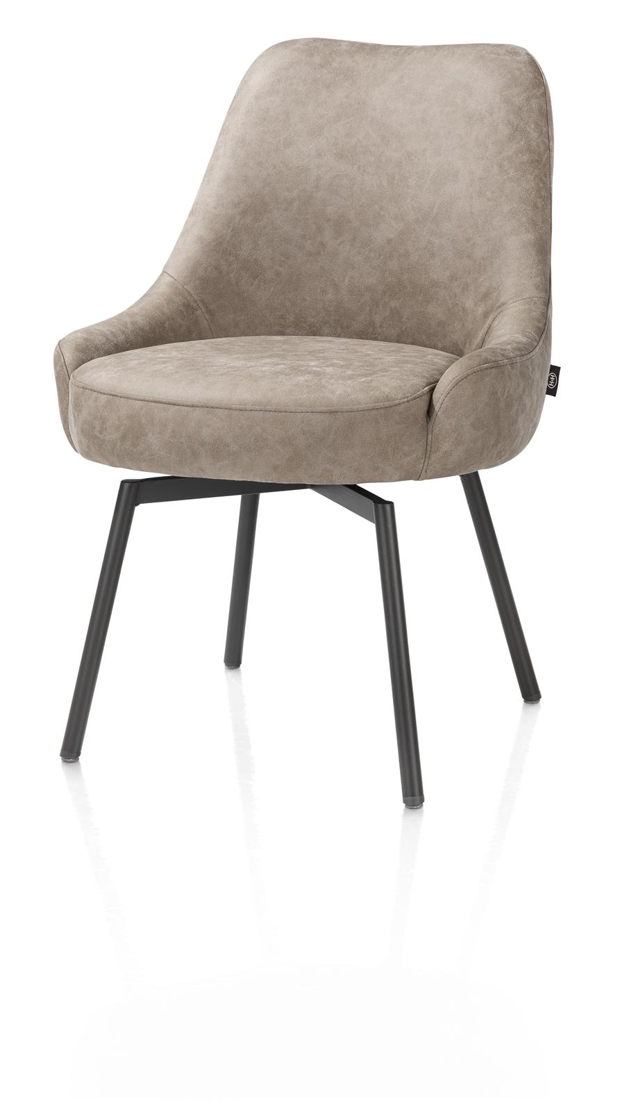 2er Stuhl-Set, beige, Gestell graphit - Rocco