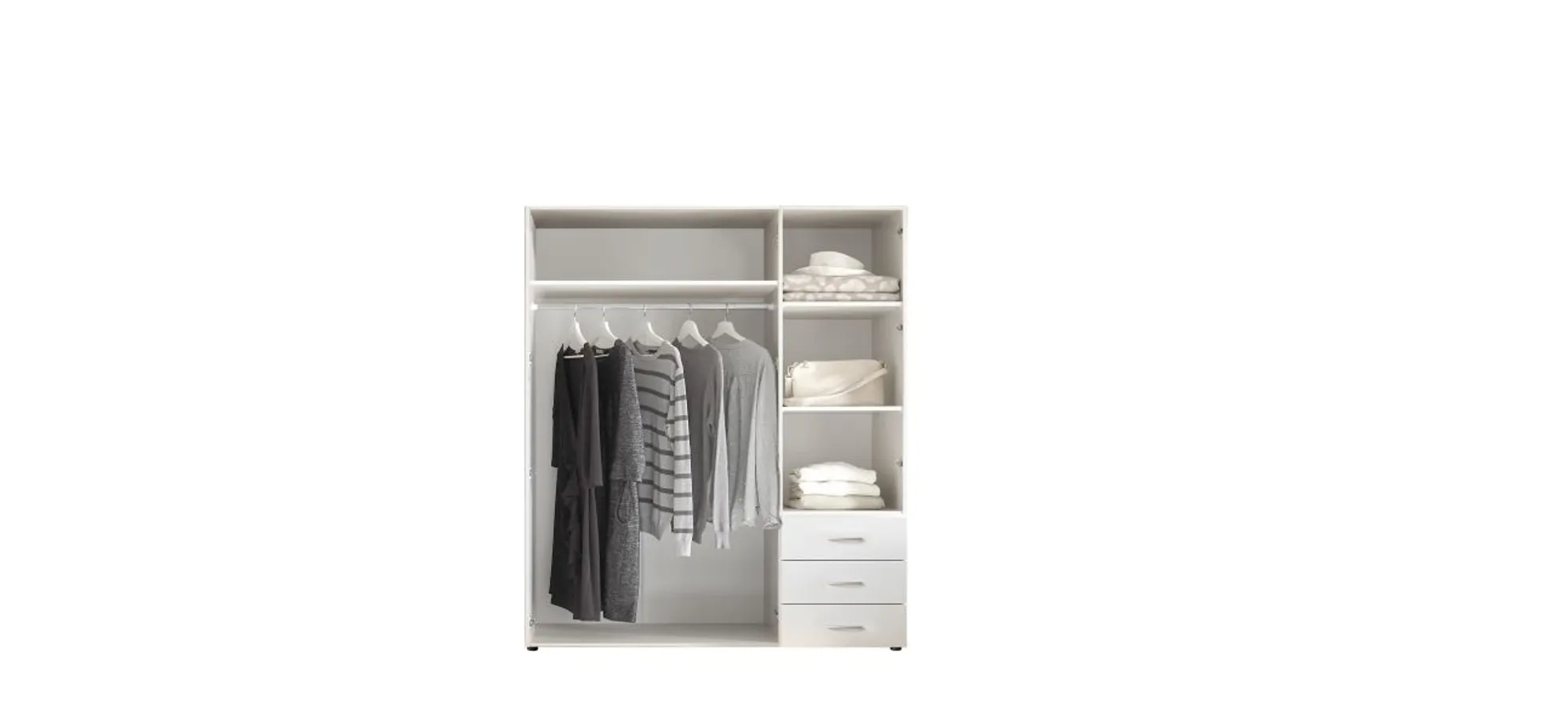Kleiderschrank- B ca. 150 cm, Weiß