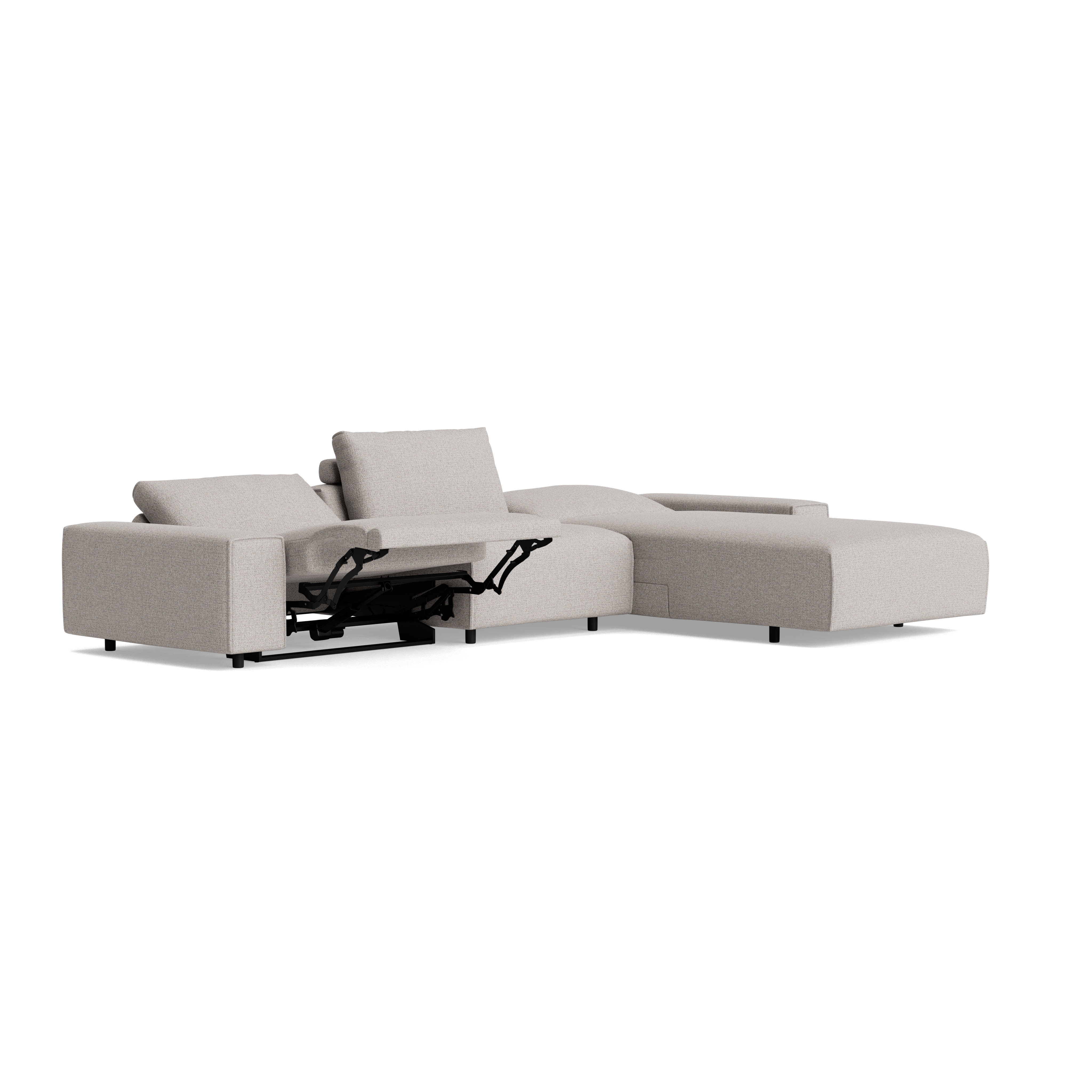 Ecksofa, Stoff grau - Natura Home Serava Plus