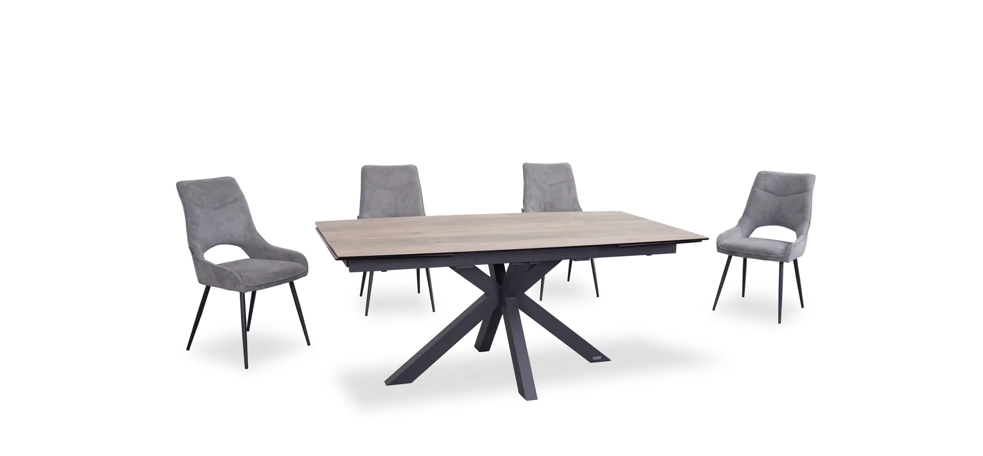 Esstisch, ausziehbar, Glaskeramik hellbraun - Melania