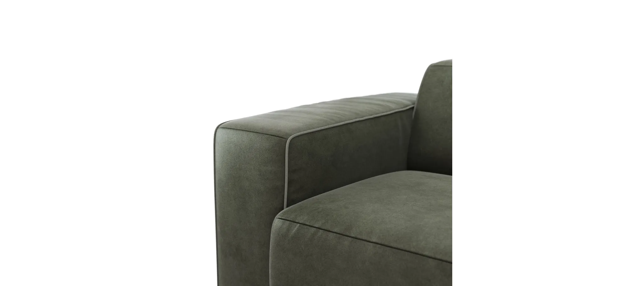 Sofa Elementos - 3 Sitzer, Stoff, Olive