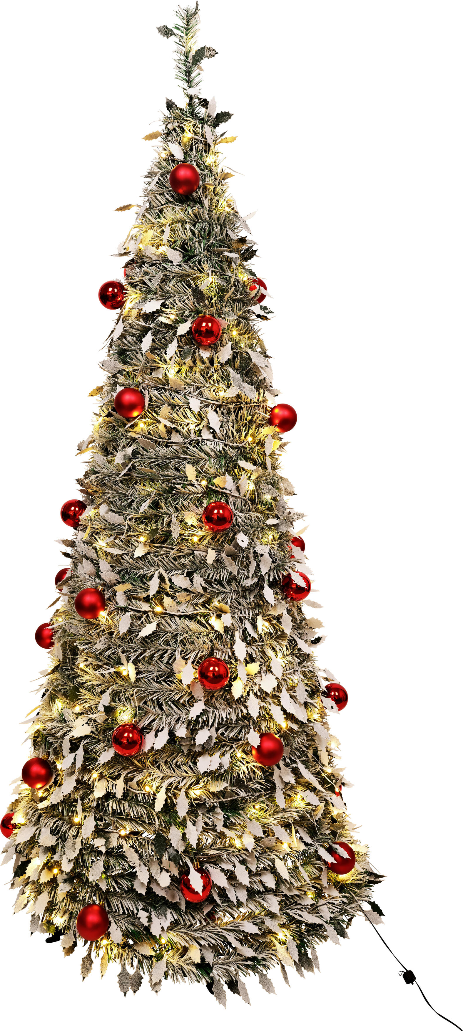 LED Pop-Up Weihnachtsbaum, ca. 180cm, 180 LED - gold/rot