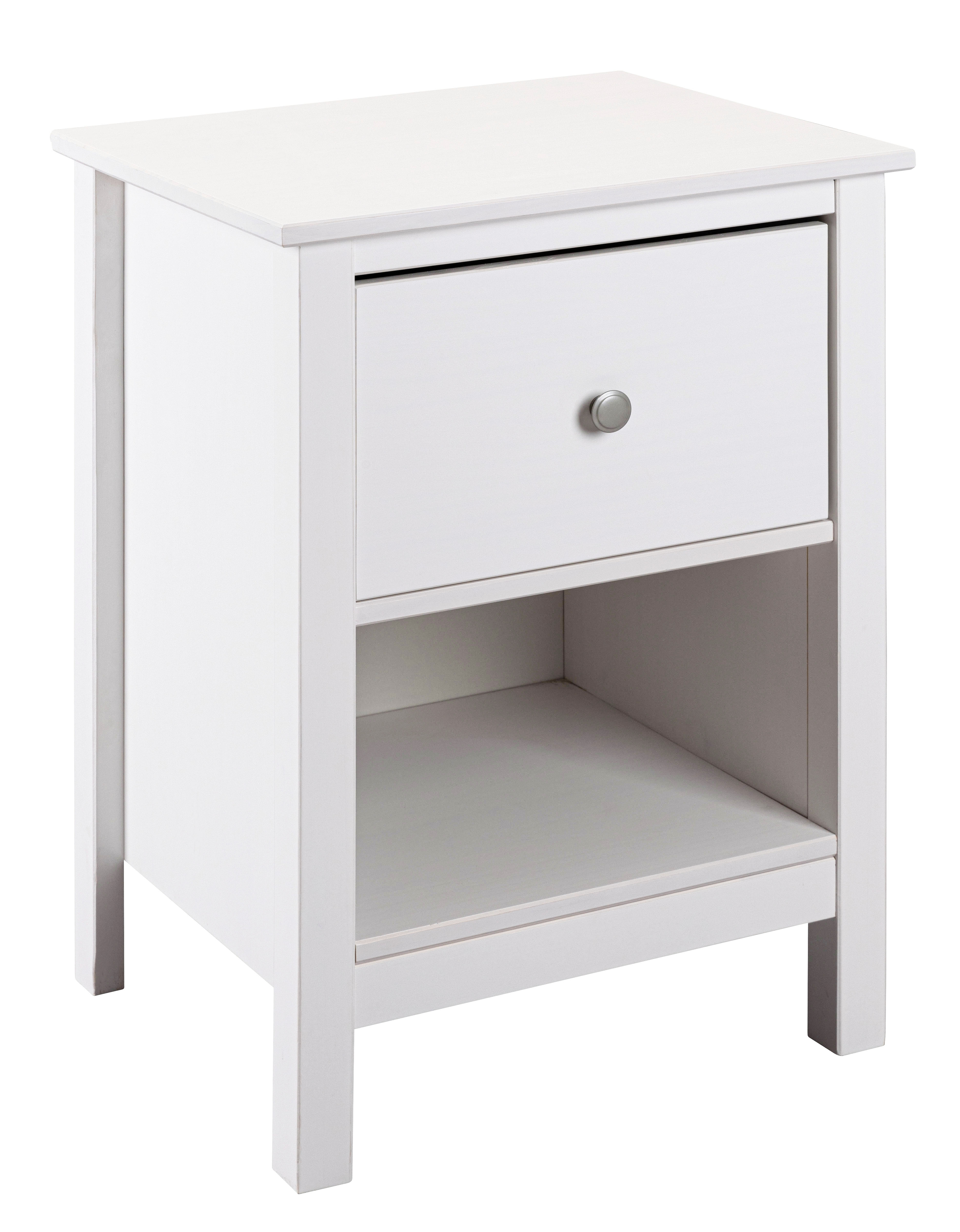 Nachtkommode, Massivholz weiß lackiert - MyStyle 3076