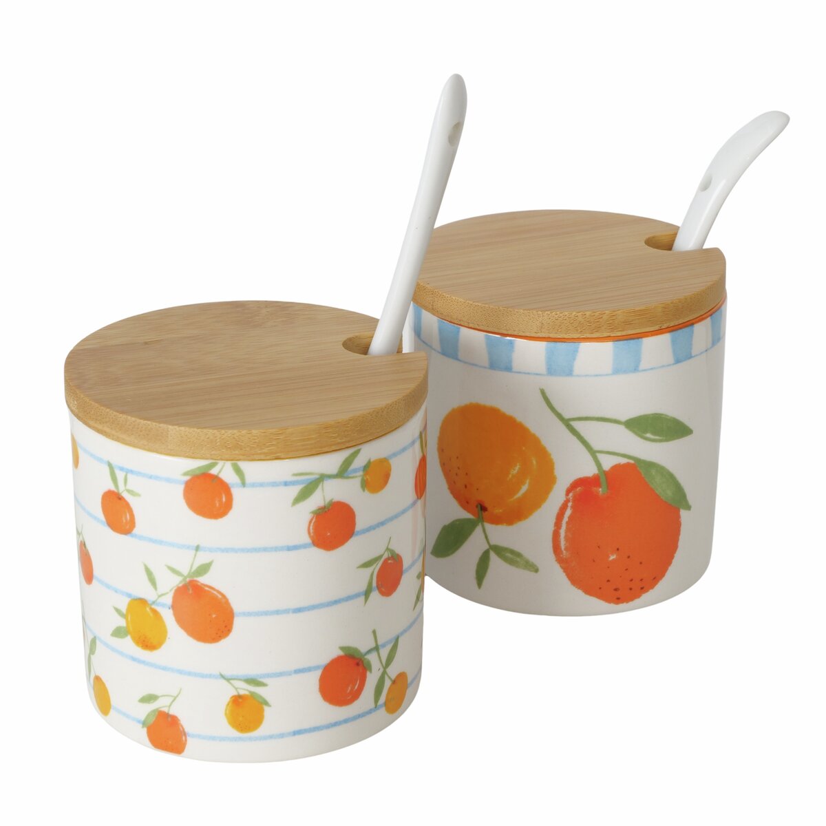 Marmeladendose Fruits, sort. - Dolomit, 8,5x9cm, Bambusdeckel